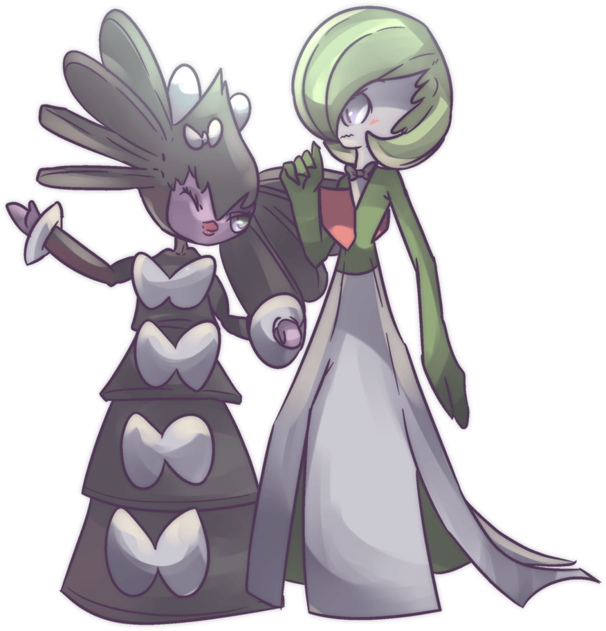 Gothitelle and Gardevoir Commission by AutobotTesla