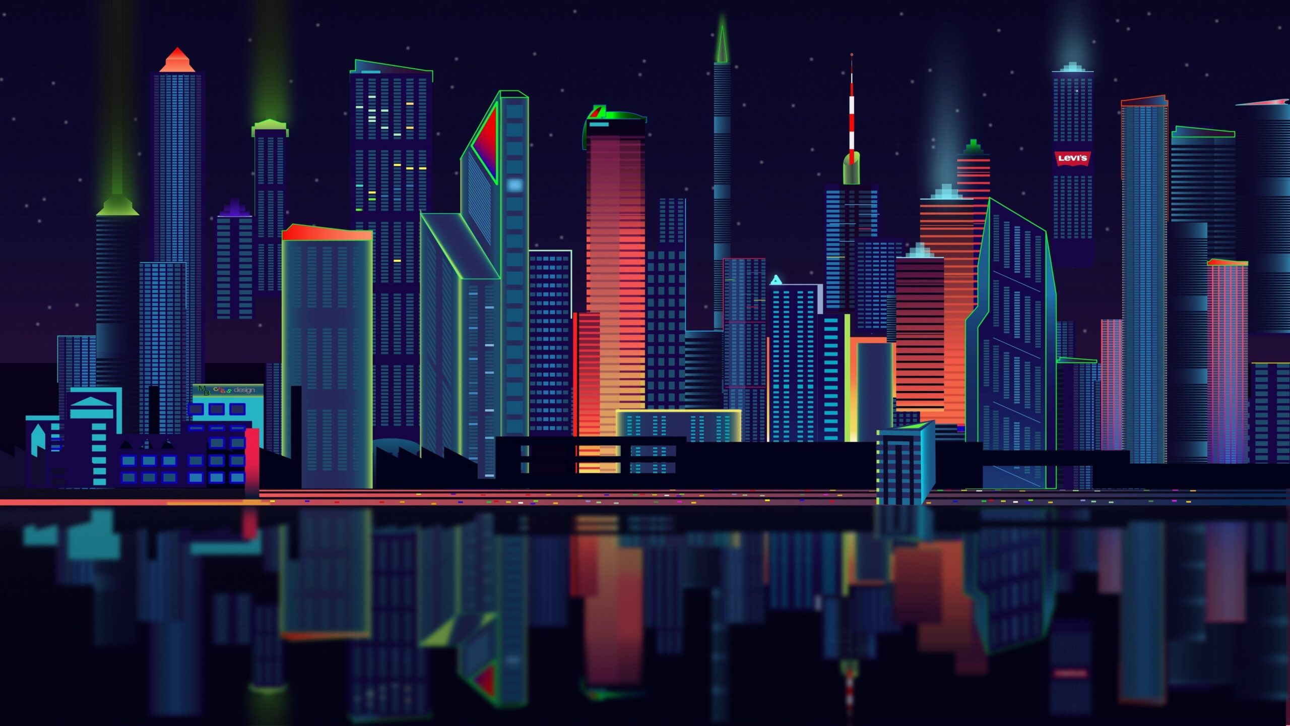 Download wallpapers city, vector, panorama 4k uhd 16:9 hd