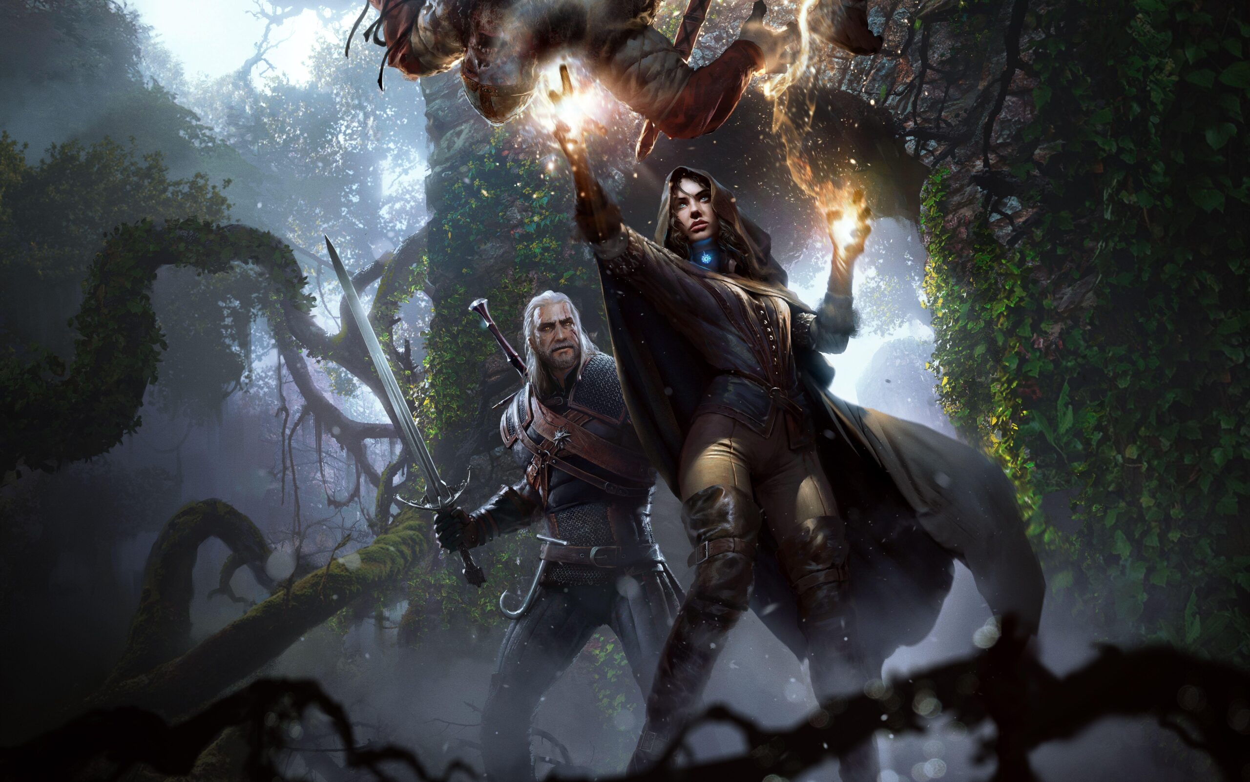 Wallpapers The Witcher 3: Wild Hunt, Yennefer, Geralt, 5K, Games,