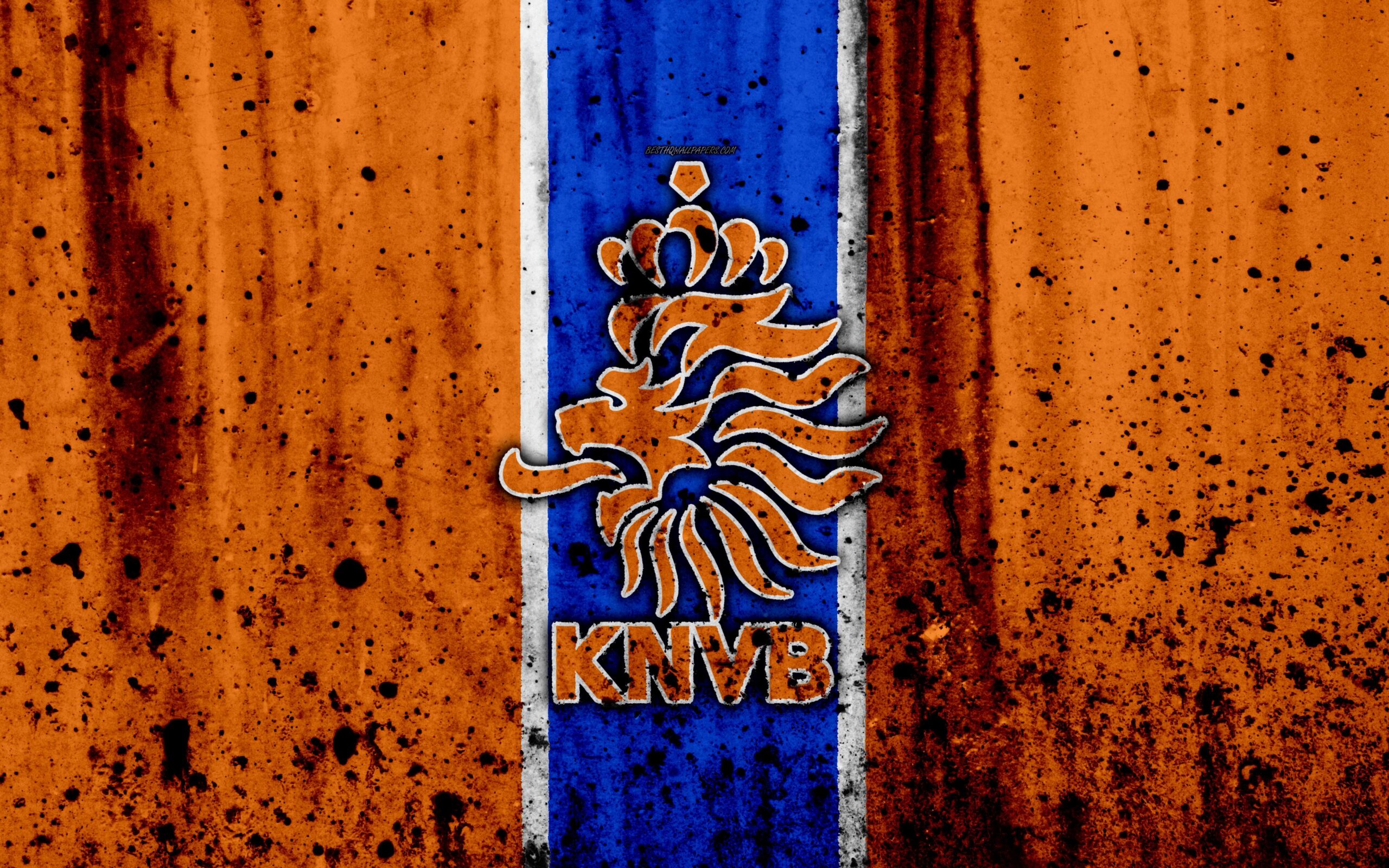 Download wallpapers Netherlands national football team, 4k, logo