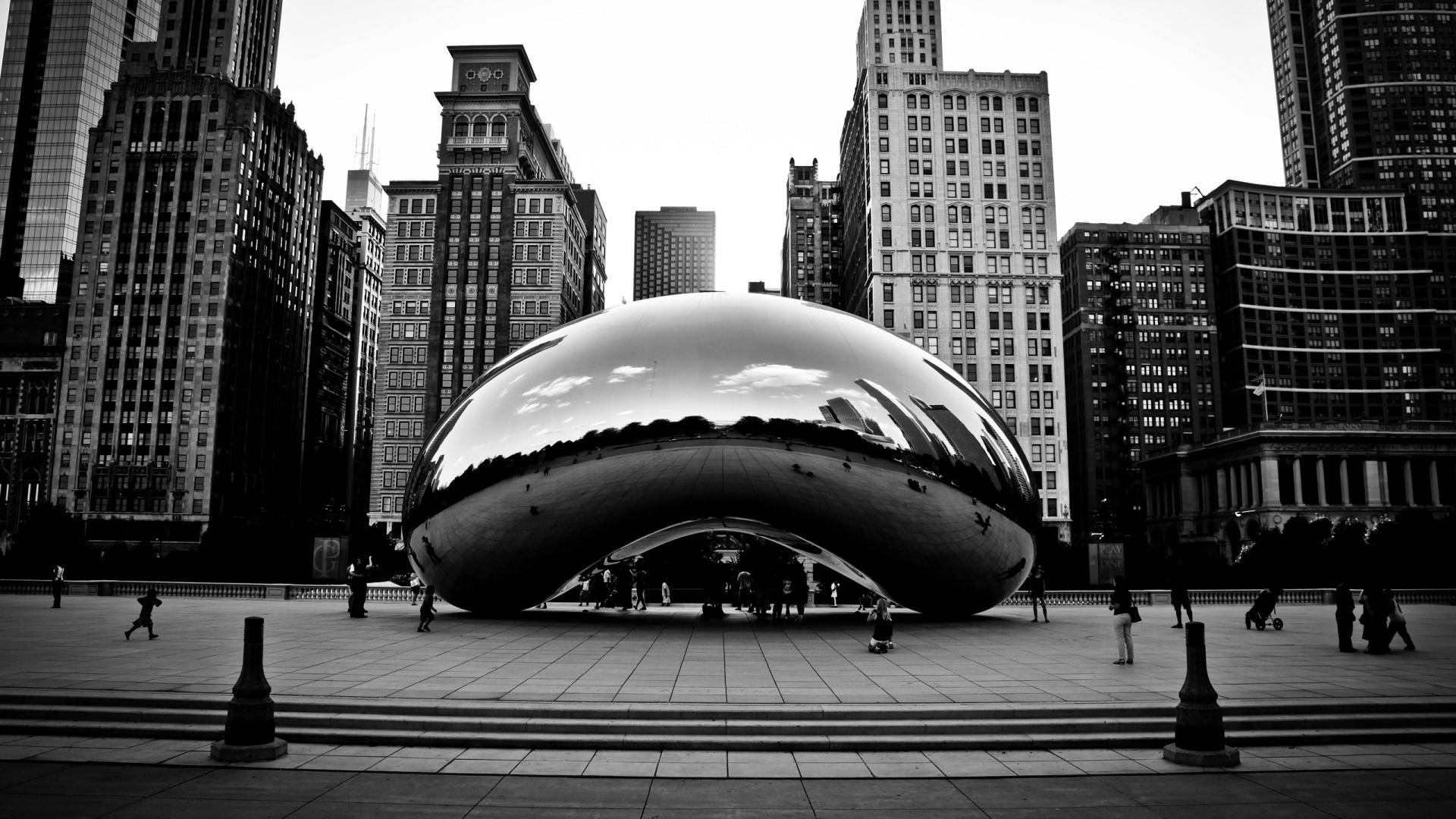 Download wallpapers chicago, millennium park, usa