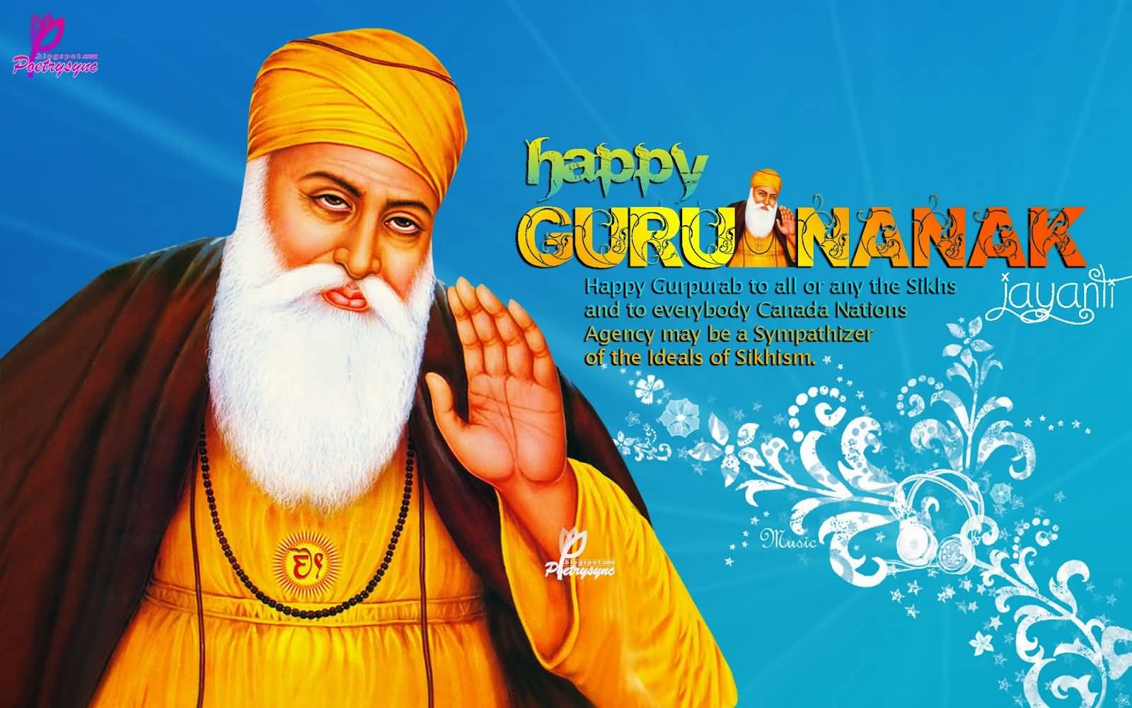 Happy Guru Nanak Jayanti Wishes Wallpapers