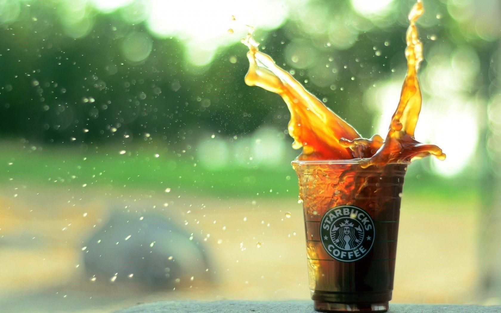 Starbucks Coffee Splash Spray Hd Wallpapers