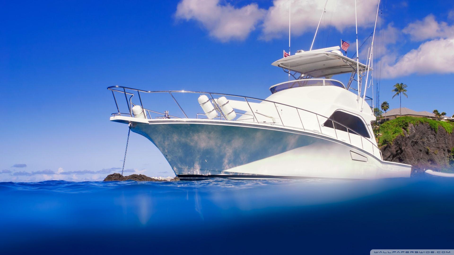 Yacht & Clear Blue Ocean HD desktop wallpapers : Widescreen : High