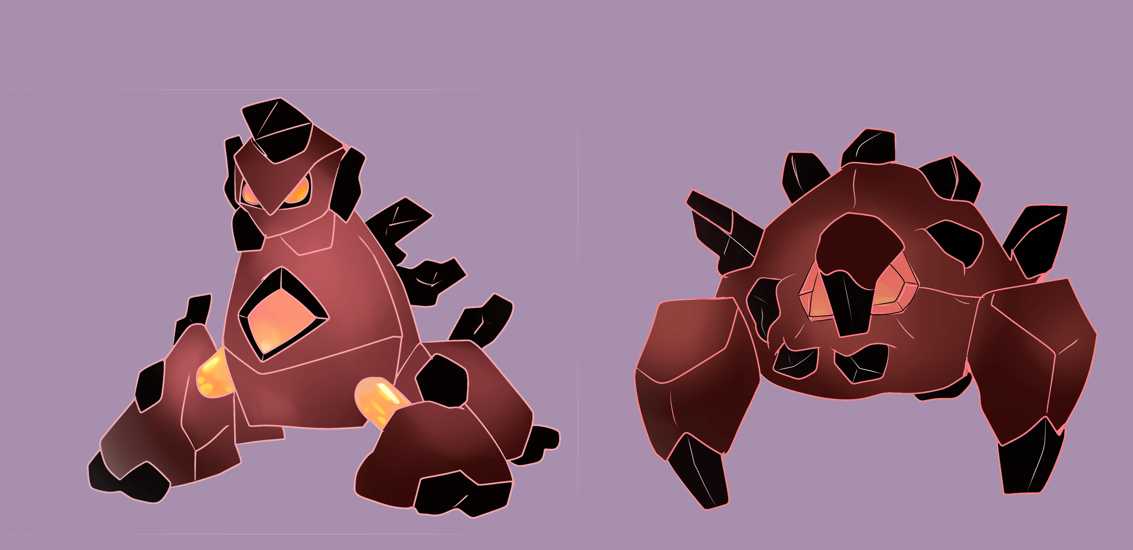 I wanted to make a Fire/Rock regional form of Gigalith and Boldore