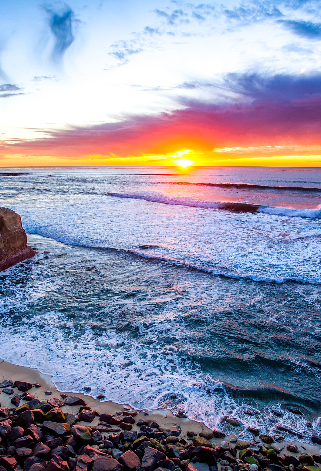 Ocean Sunset in San Diego Wallpapers for iPhone X, 8, 7, 6