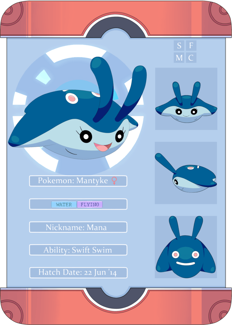 PKMNation: Mana the Mantyke Reference Sheet by pixielog