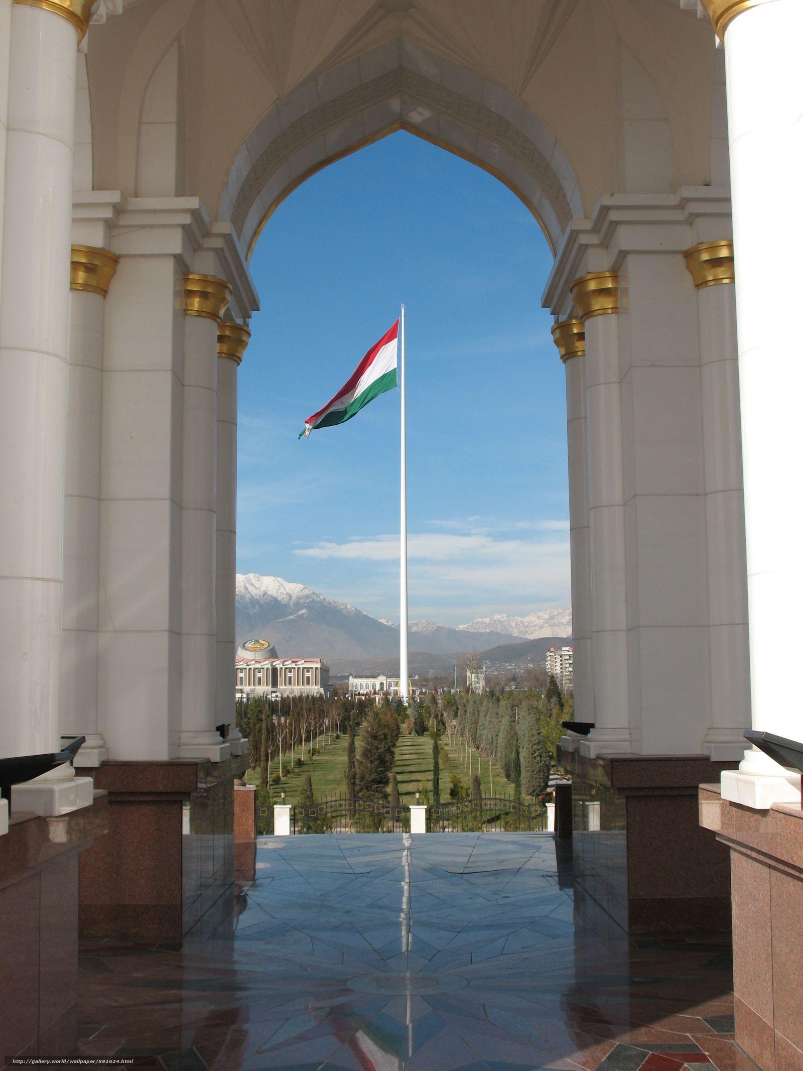 Download wallpapers Tajikistan, Dushanbe, government, flag free