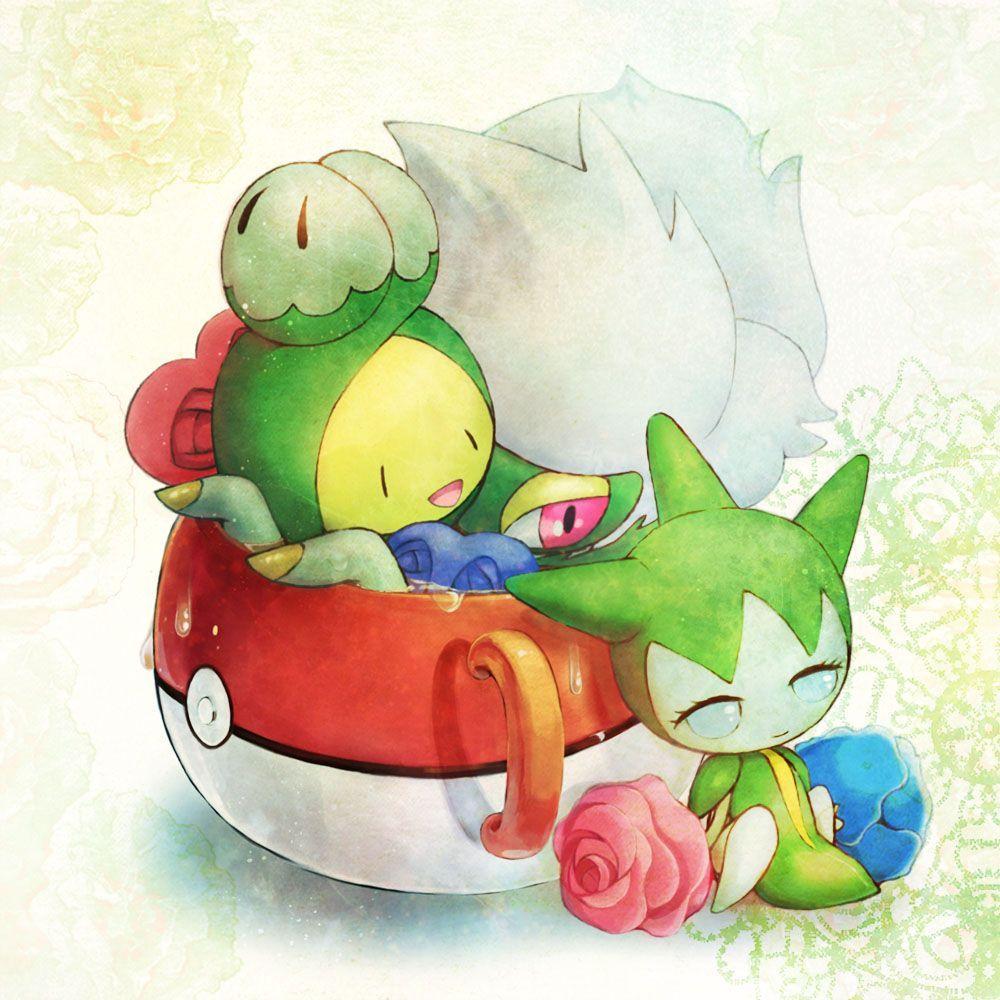 Tags: Fanart, Pokémon, Pixiv, Roselia, Roserade, Budew, Fanart From