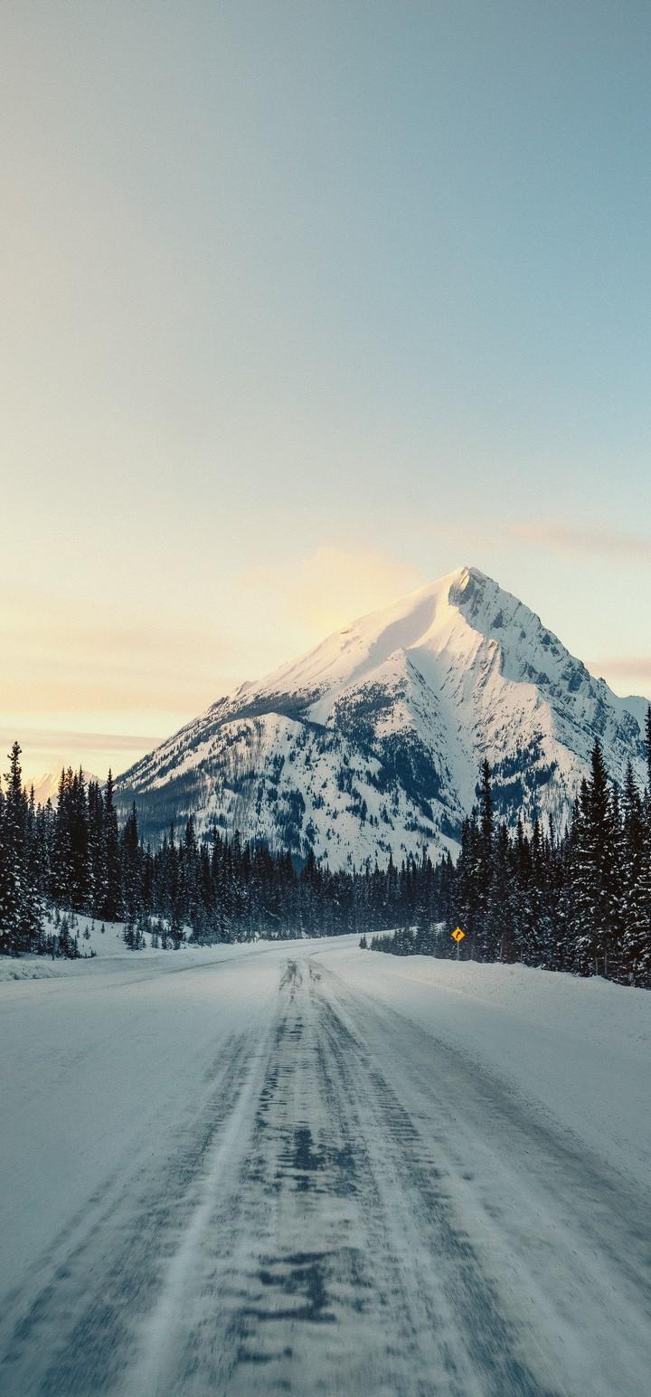 Mountain Road Snow Nature Wallpapers