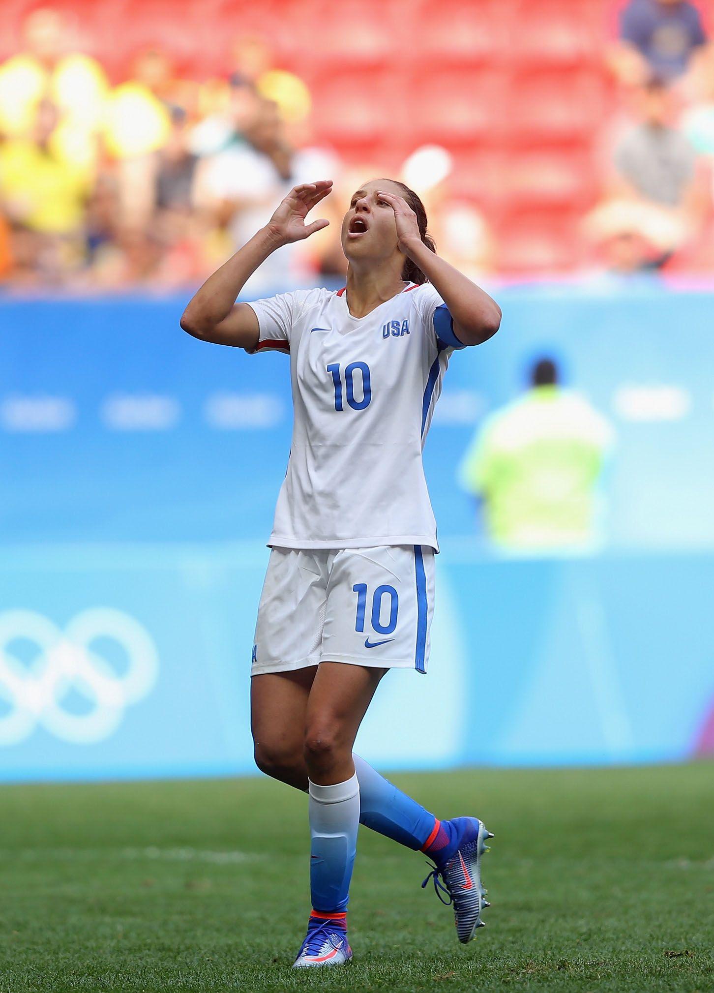 Carli Lloyd after near miss