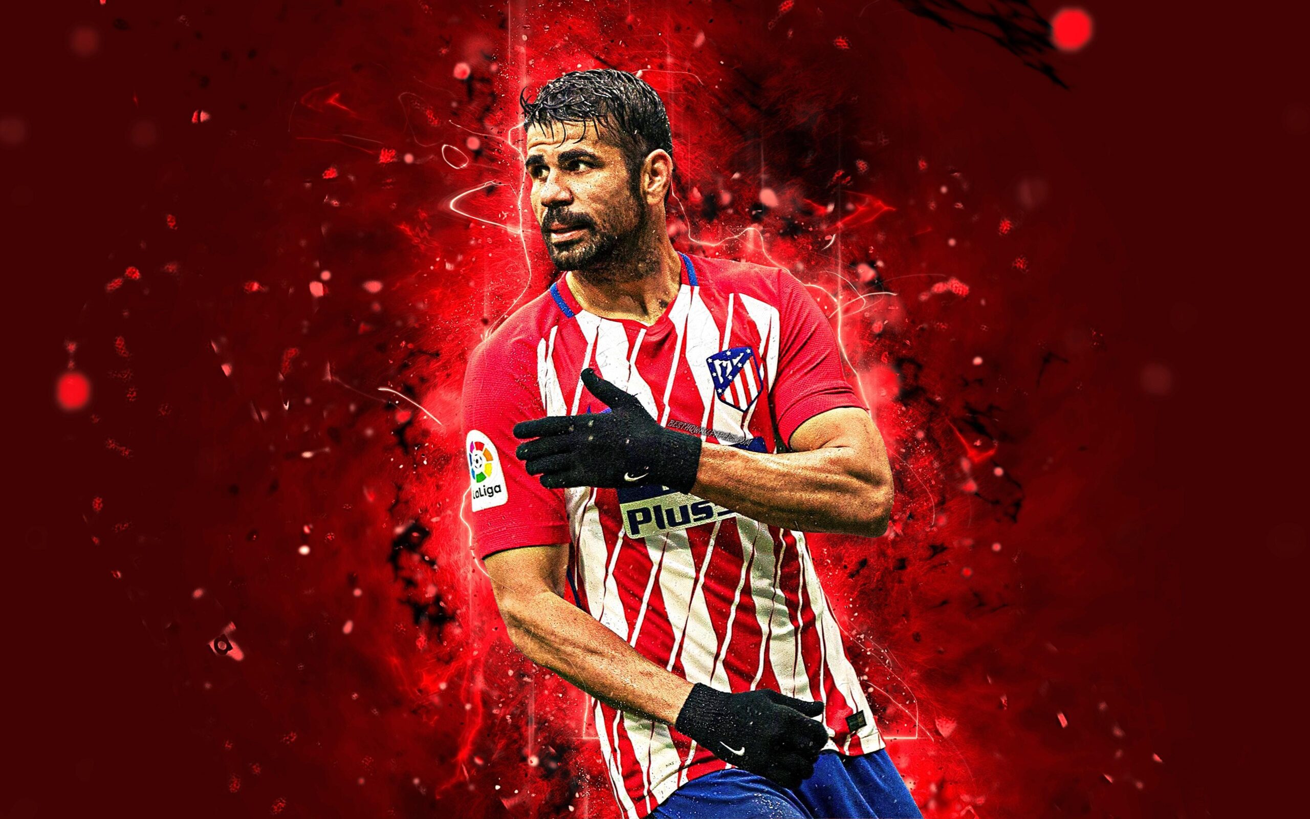 Download wallpapers Diego Costa, 4k, abstract art, football