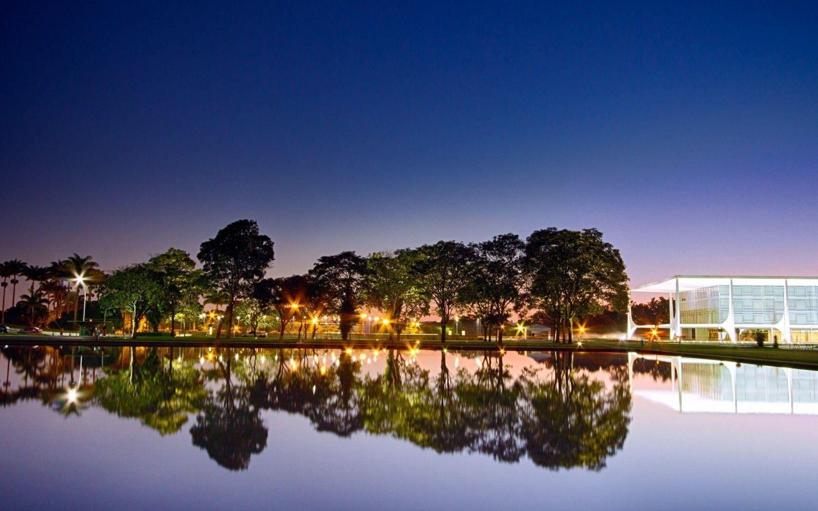 SimplyWallpapers: Nocturnal brasilia buildings landscapes