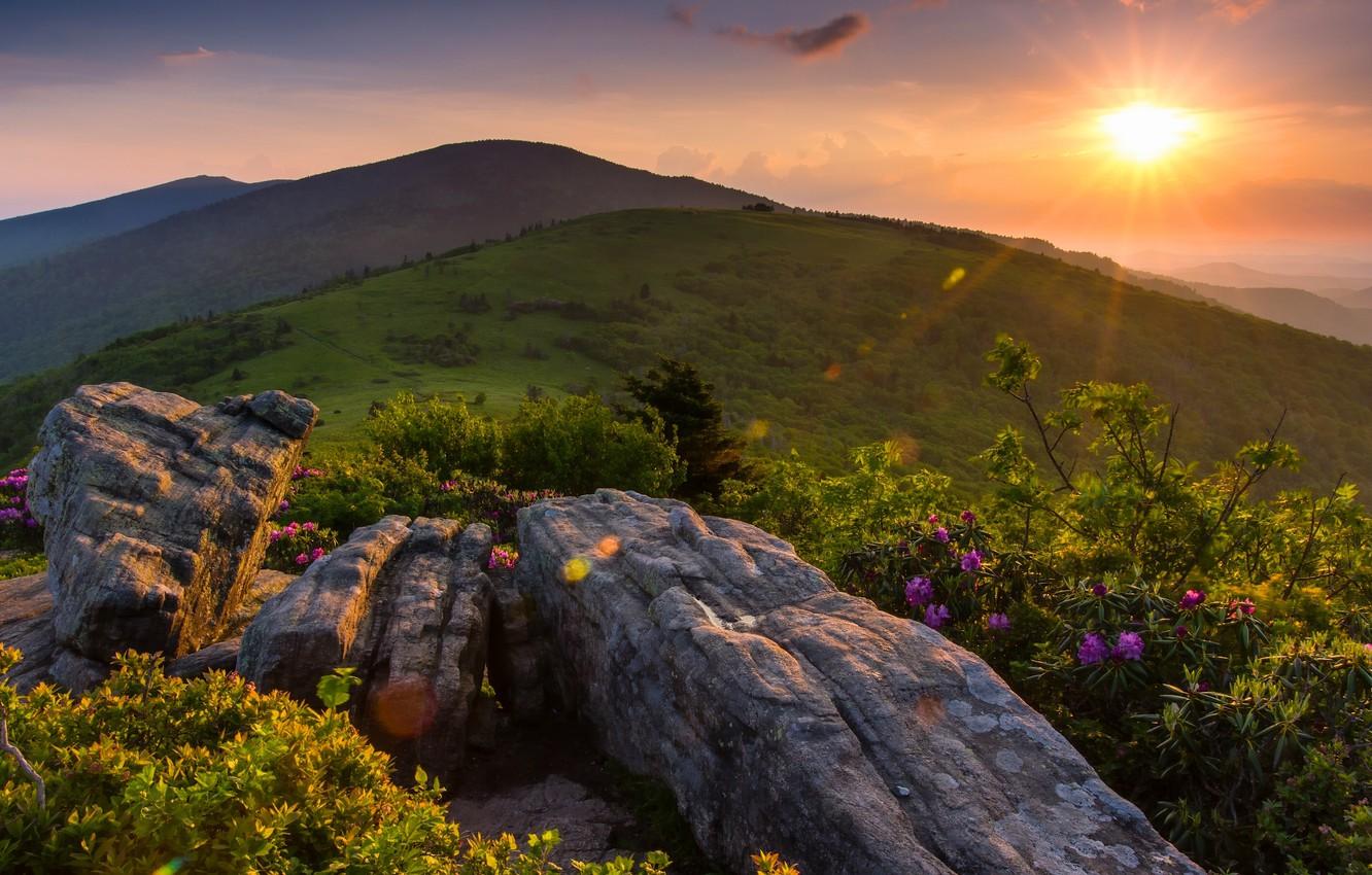 Wallpapers sunset, mountains, Tennessee, Appalachian, Appalachian