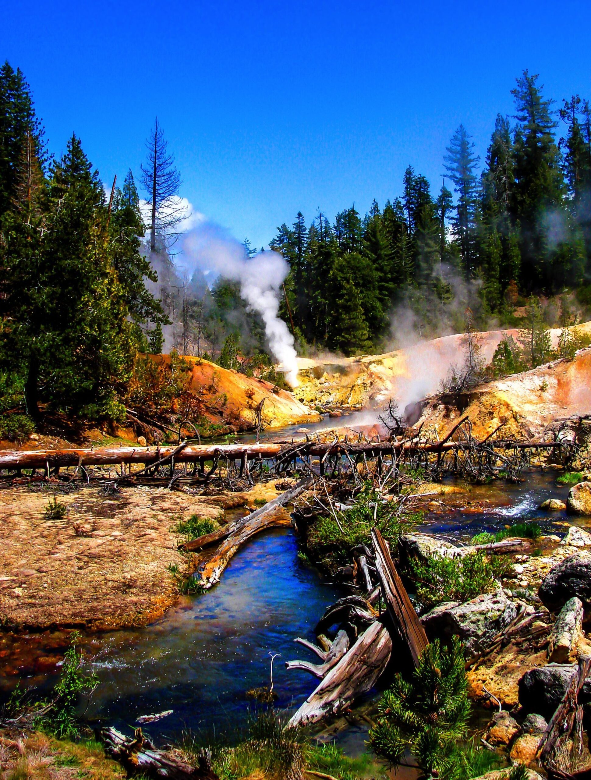 Lassen Volcanic National Park is home to smoking fumaroles