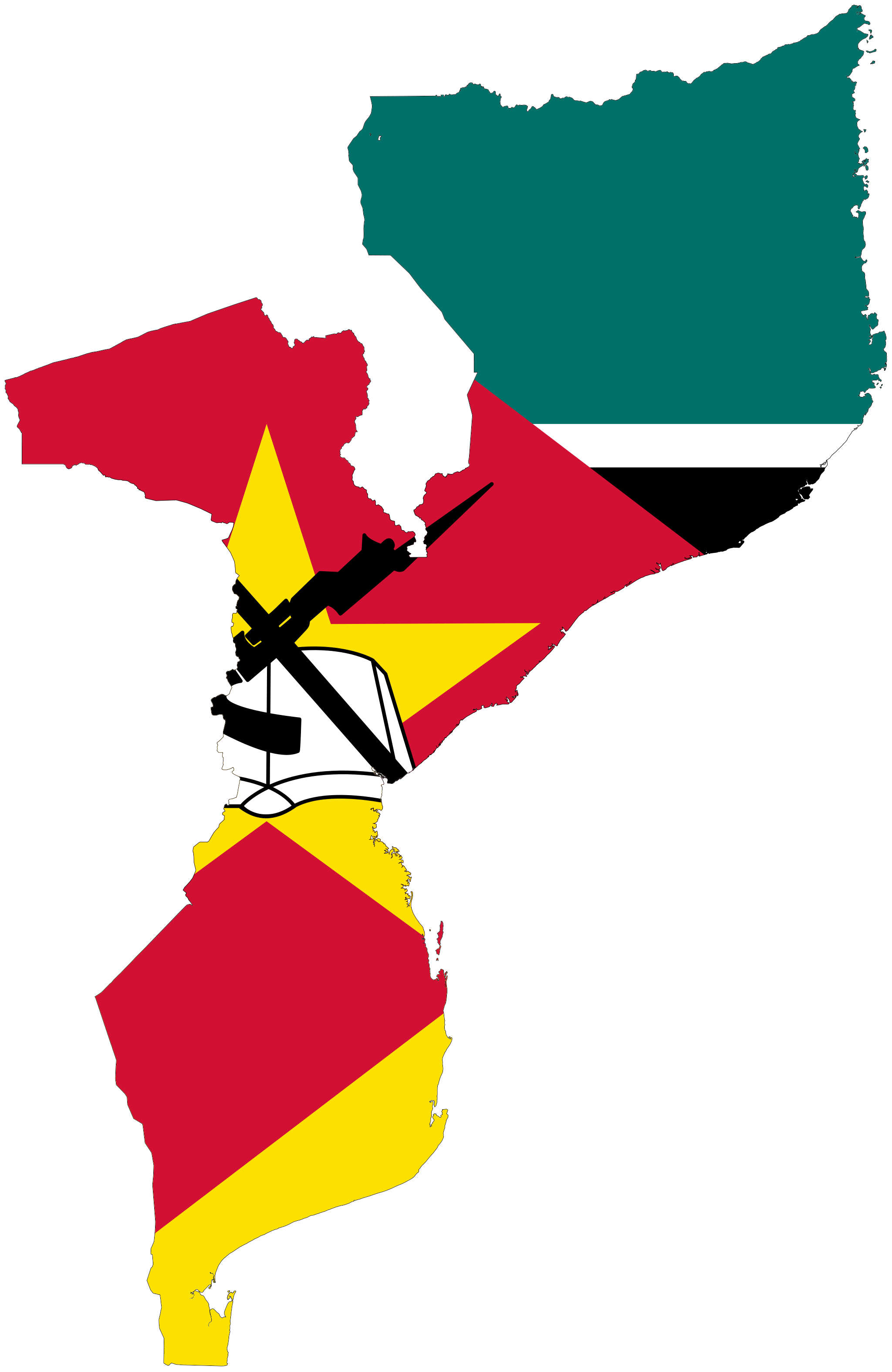 Mozambique Flag map …