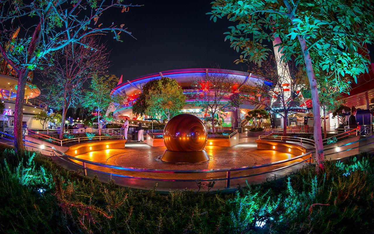 Wallpapers California Disneyland USA HDRI Night Cities