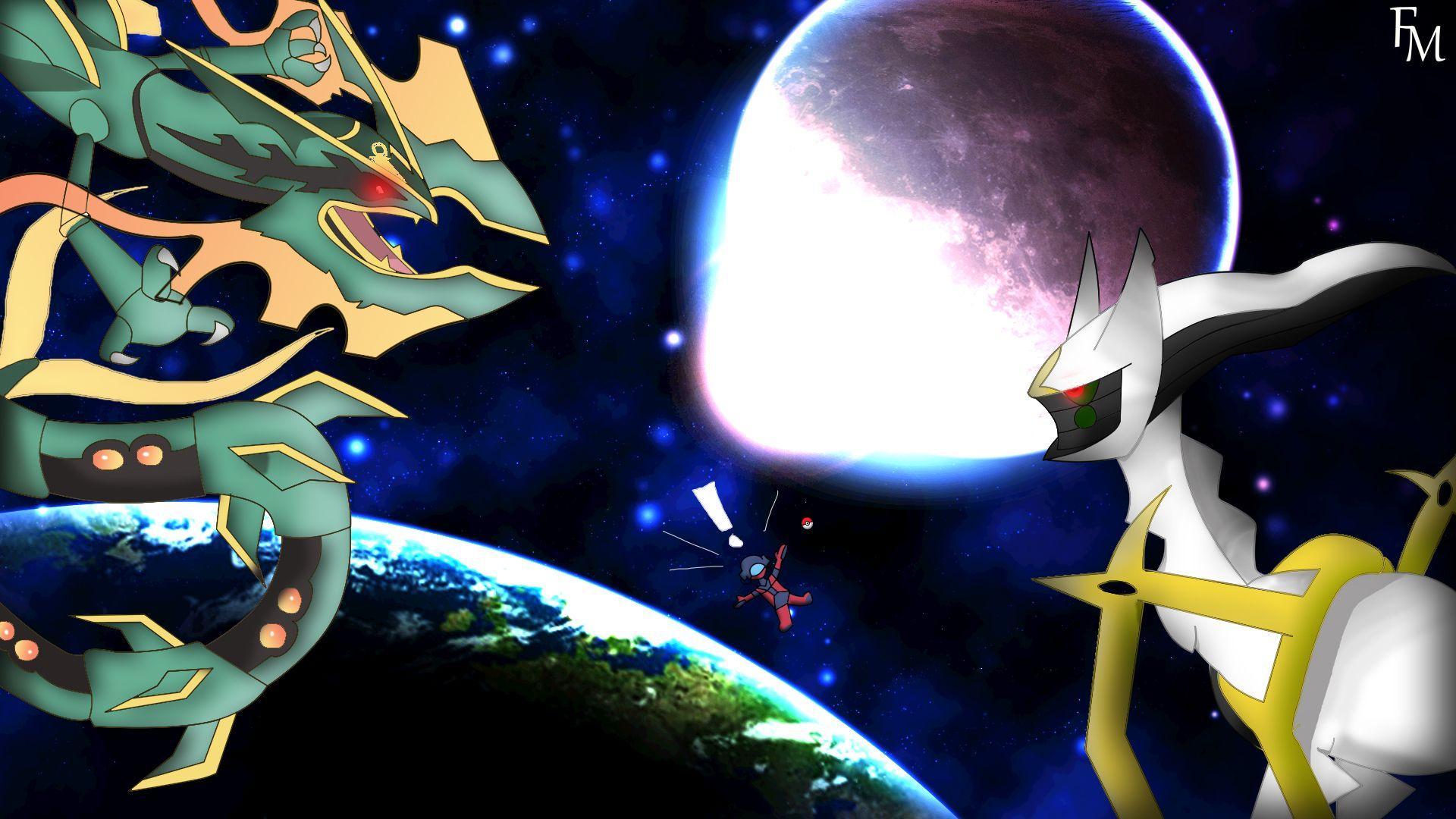 Mega Rayquaza versus Arceus Wallpapers by FyazMostofa