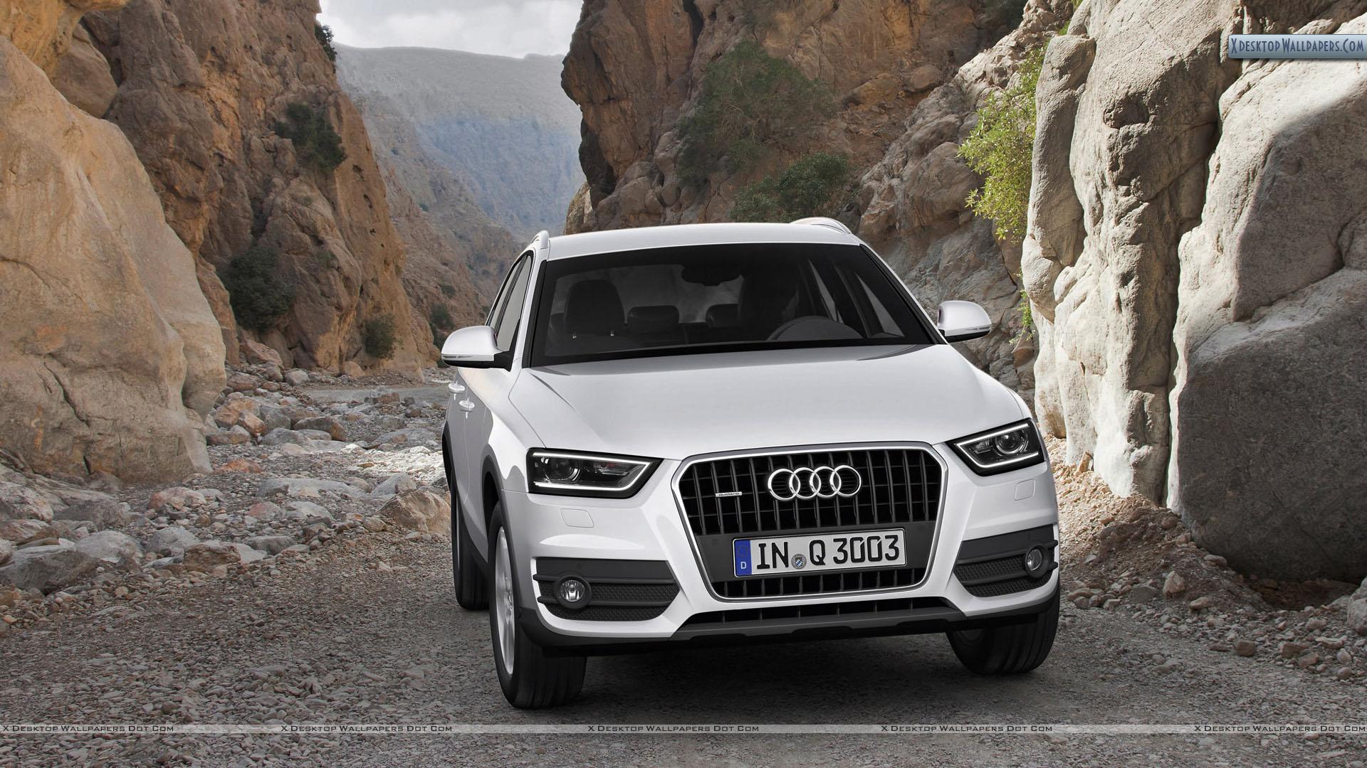 Audi Q3 White Color In a Valley Wallpapers