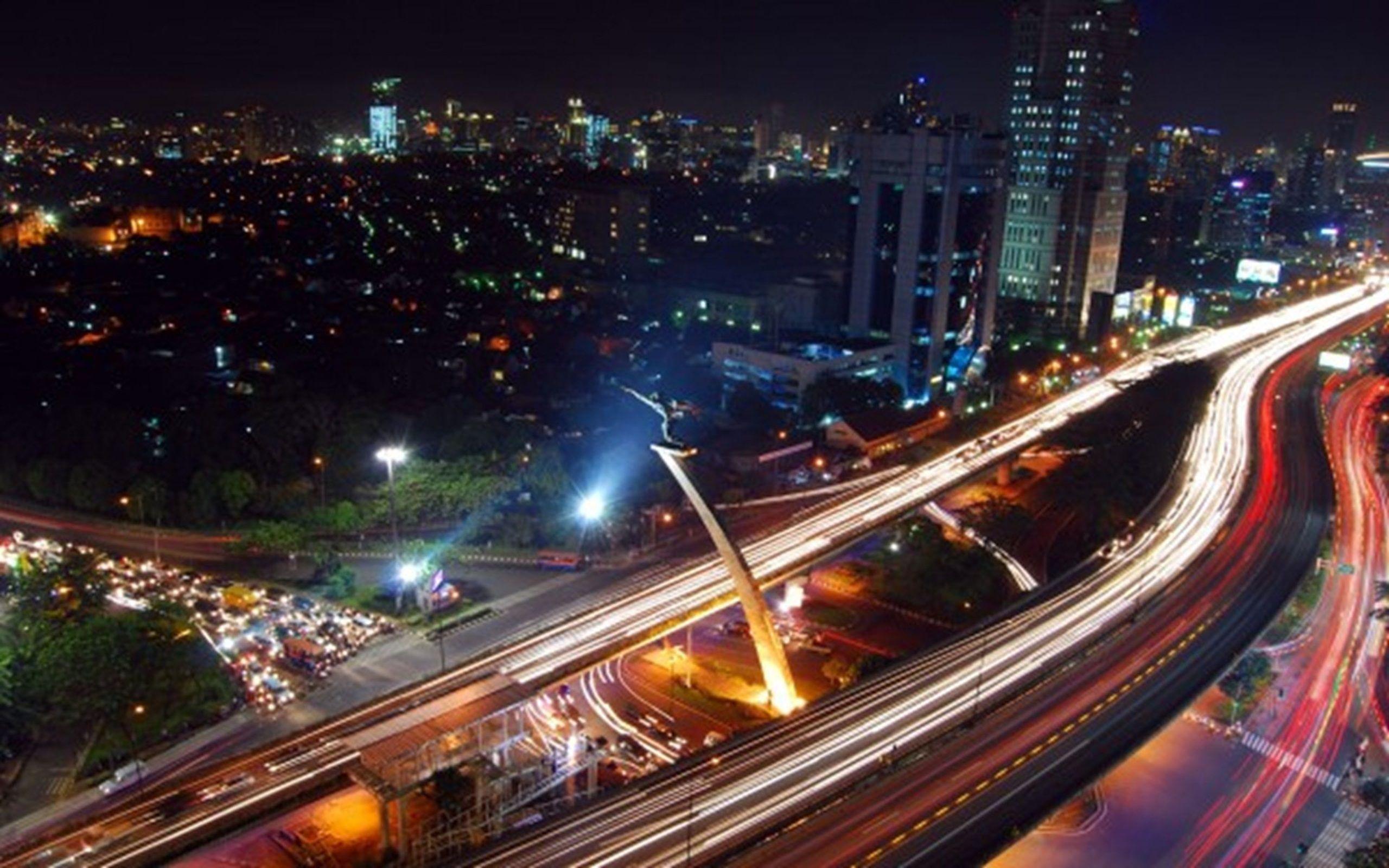 jakarta night indonesia wallpapers photo