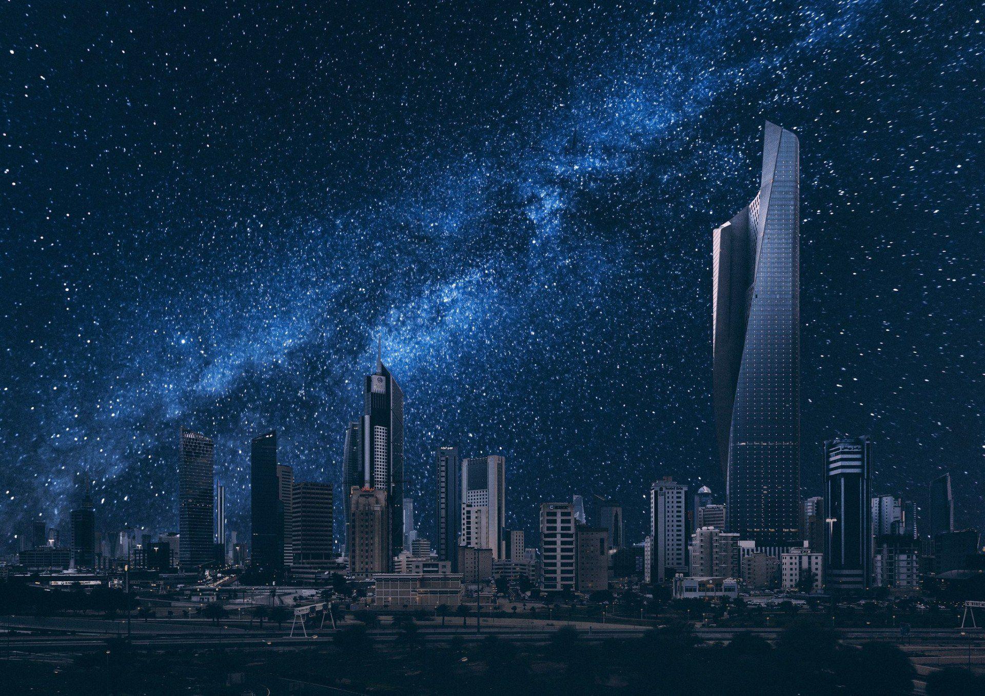 kuwait building night city HD wallpapers