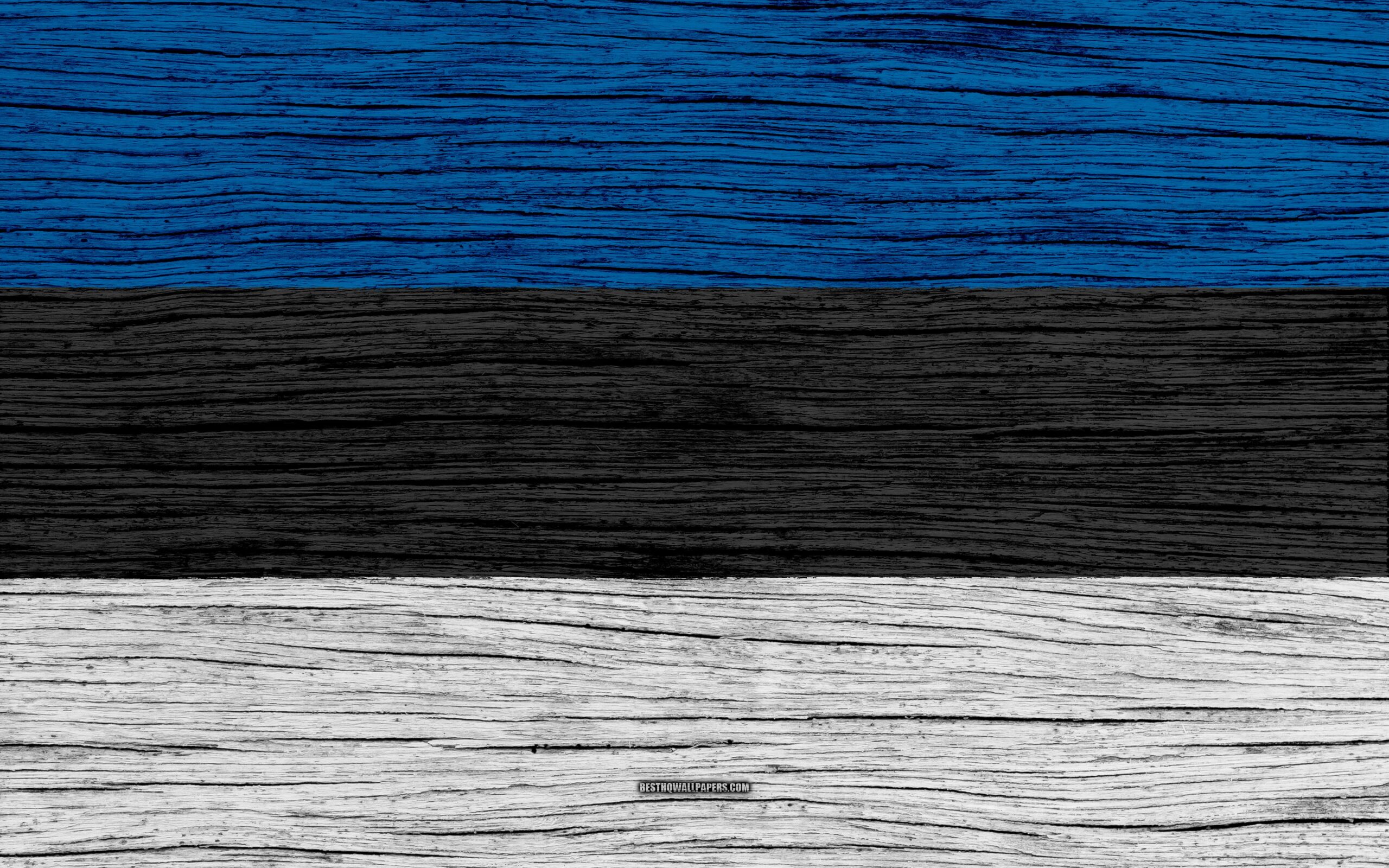 Download wallpapers Flag of Estonia, 4k, Europe, wooden texture