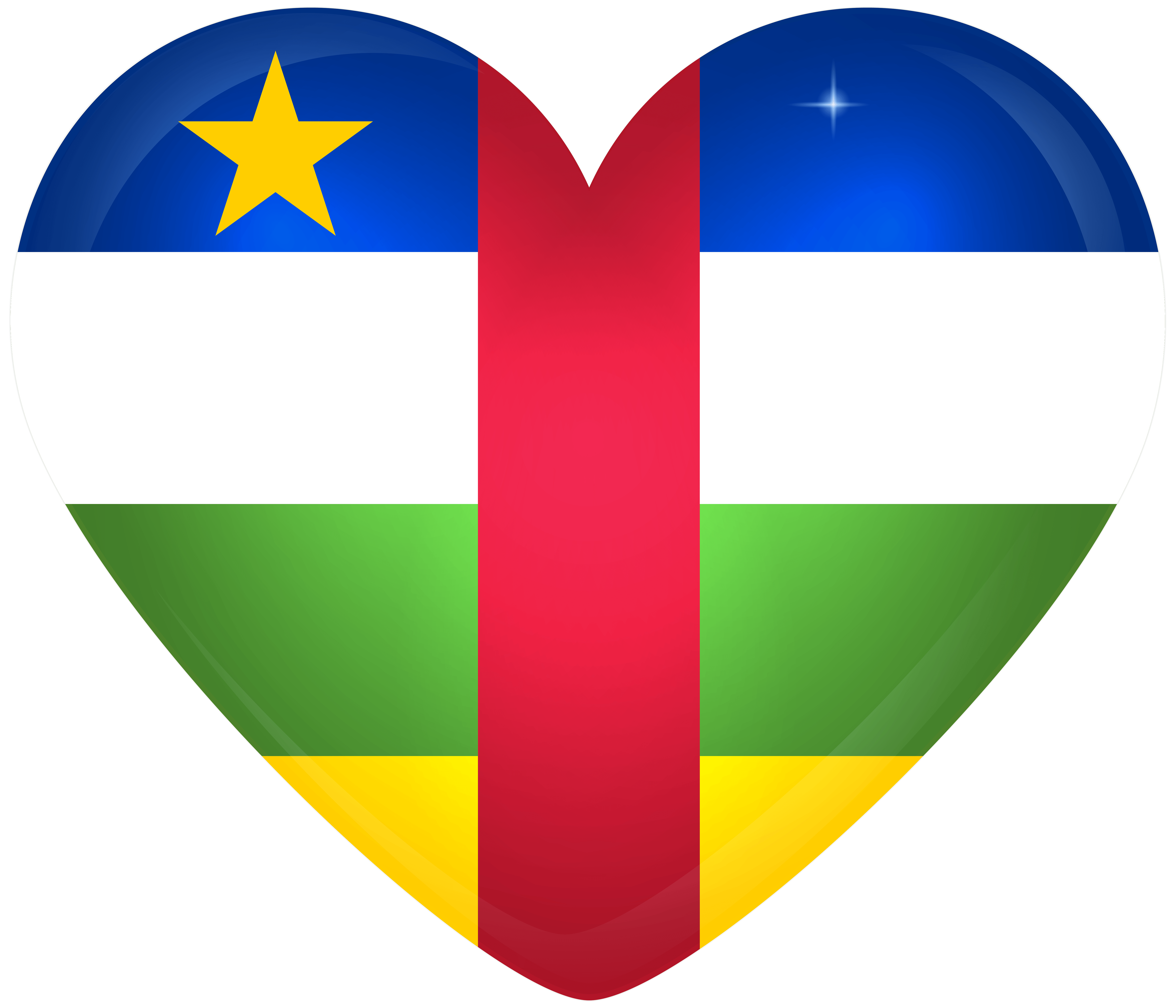 Central African Republic Large Heart Flag