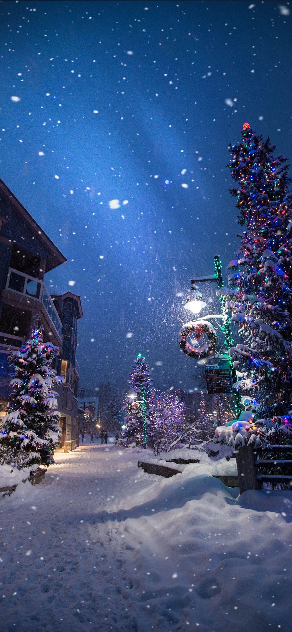 Magic in the Whistler Village iPhone X Wallpapers Download