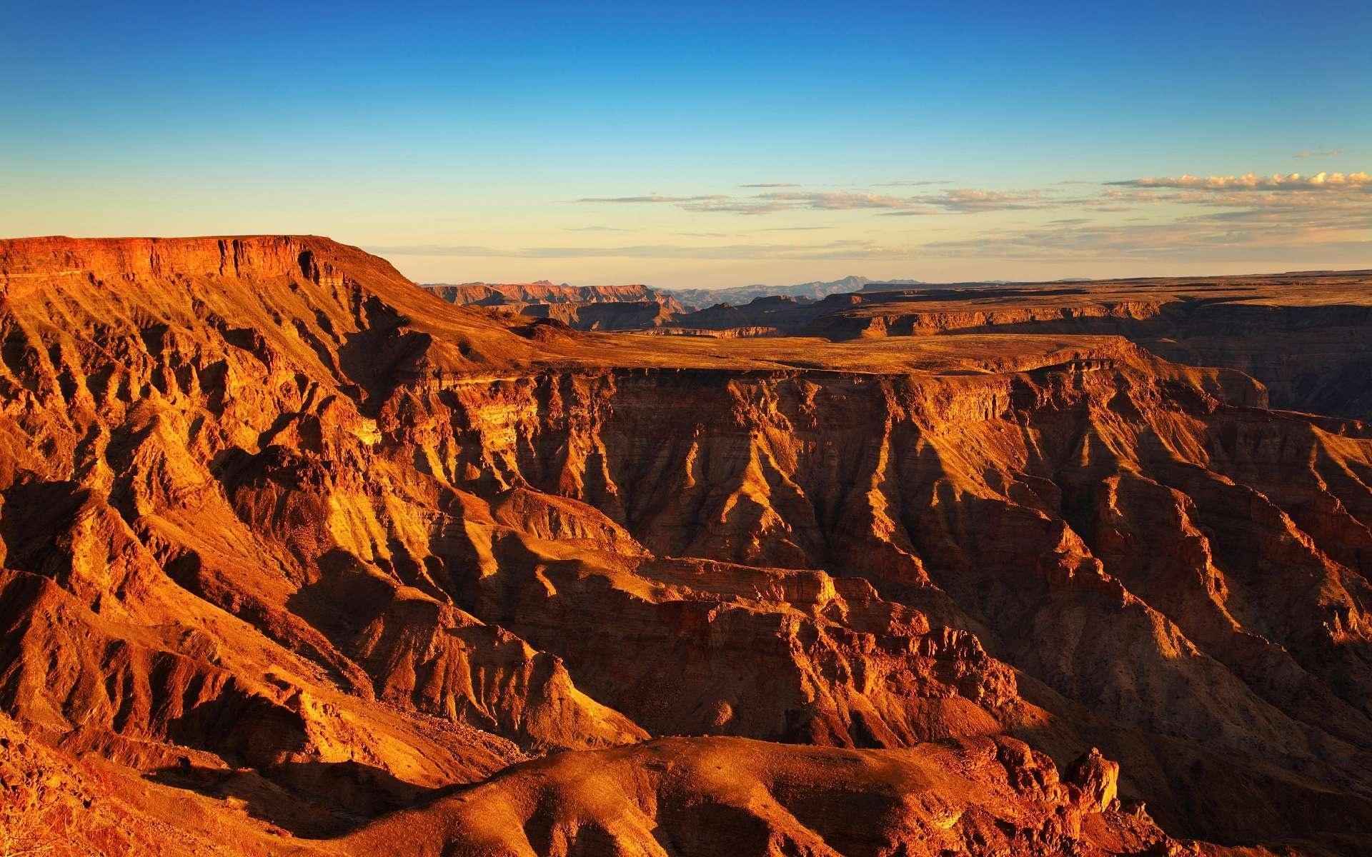 Wallpapers fish river canyon, namibia, africa, canyon, morning