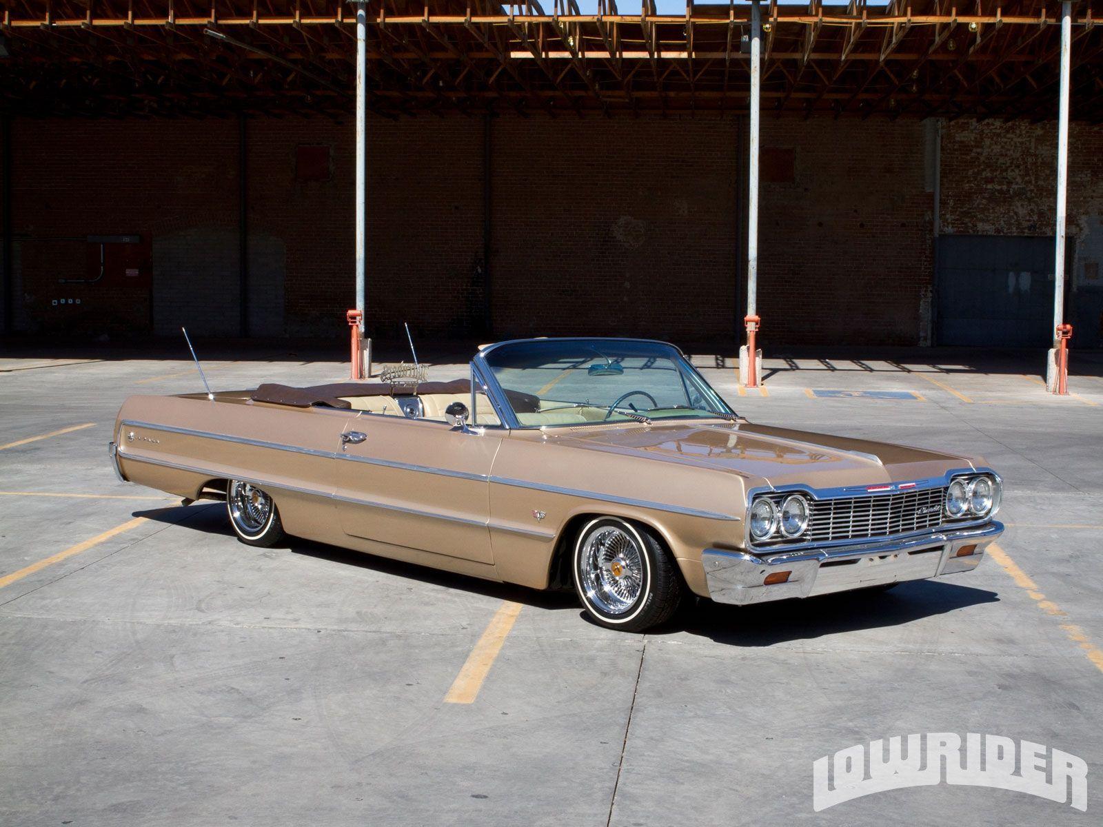 Tan 1964 Chevy Impala Lowrider Drop Top HD Wallpapers