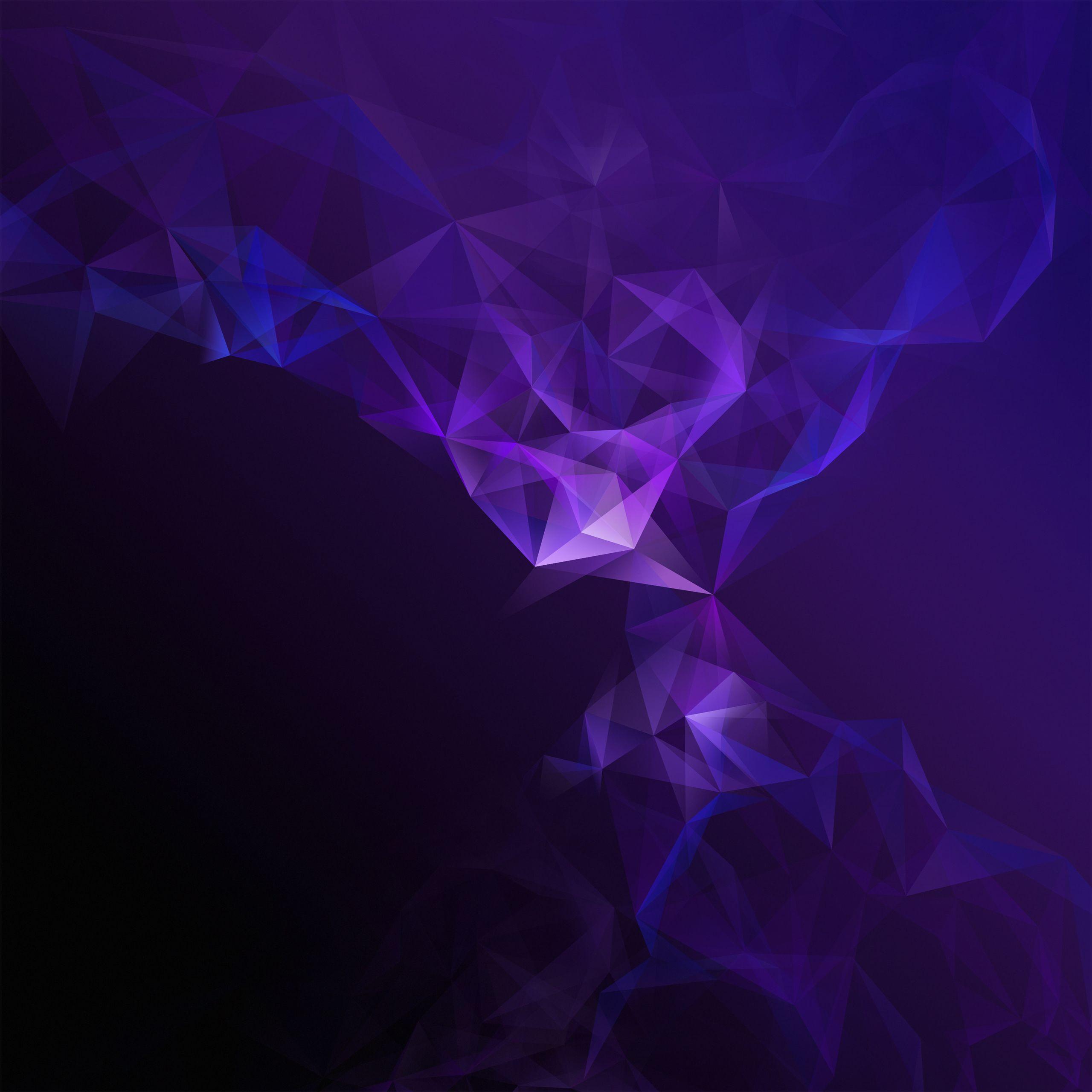 Wallpapers Samsung Galaxy S9, Purple, Low poly, Smoke, Stock, HD