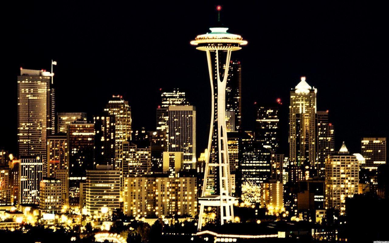 Pix For > Space Needle At Night