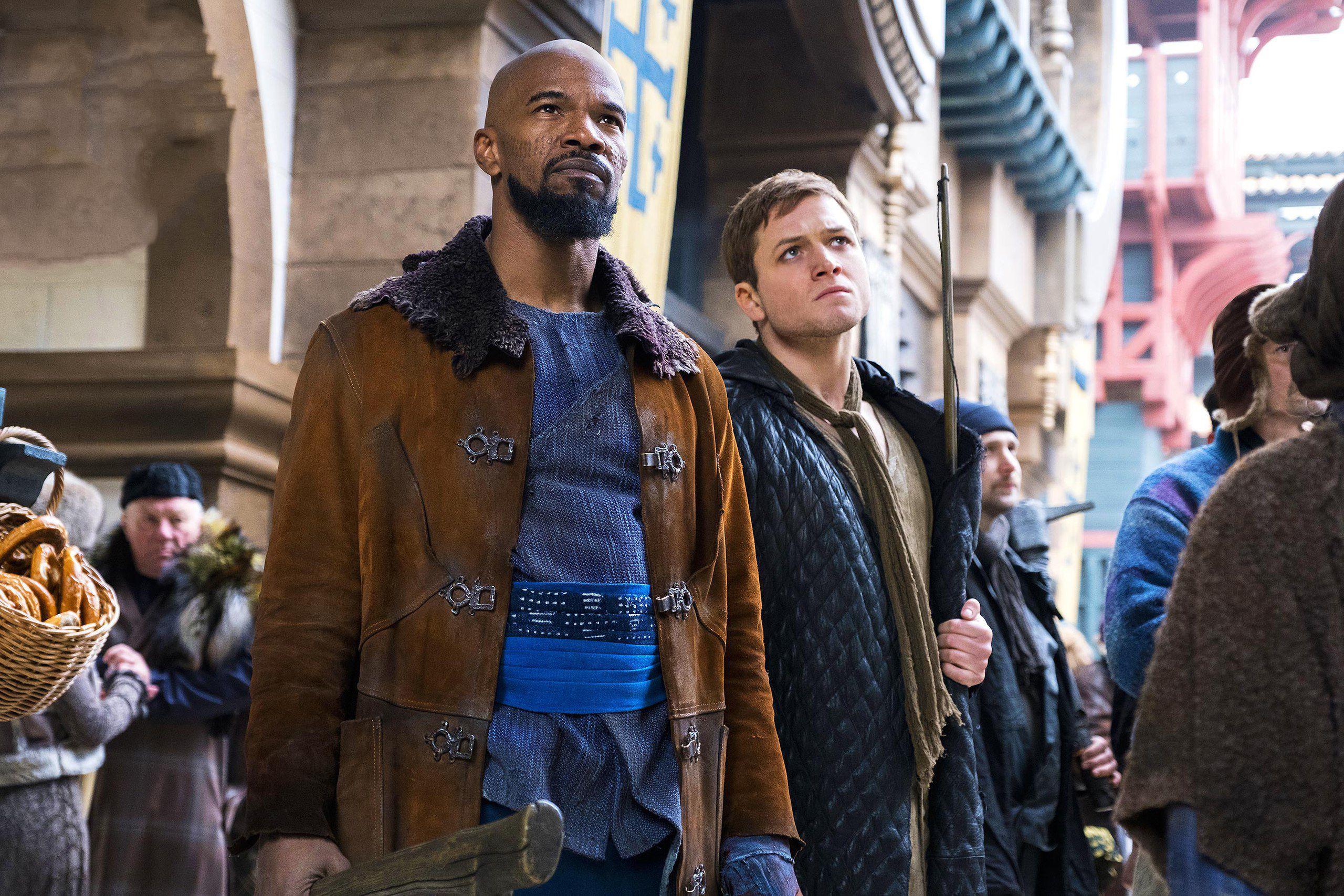 Jamie Foxx As Little John And Taron Egerton In Robin Hood 2018, HD