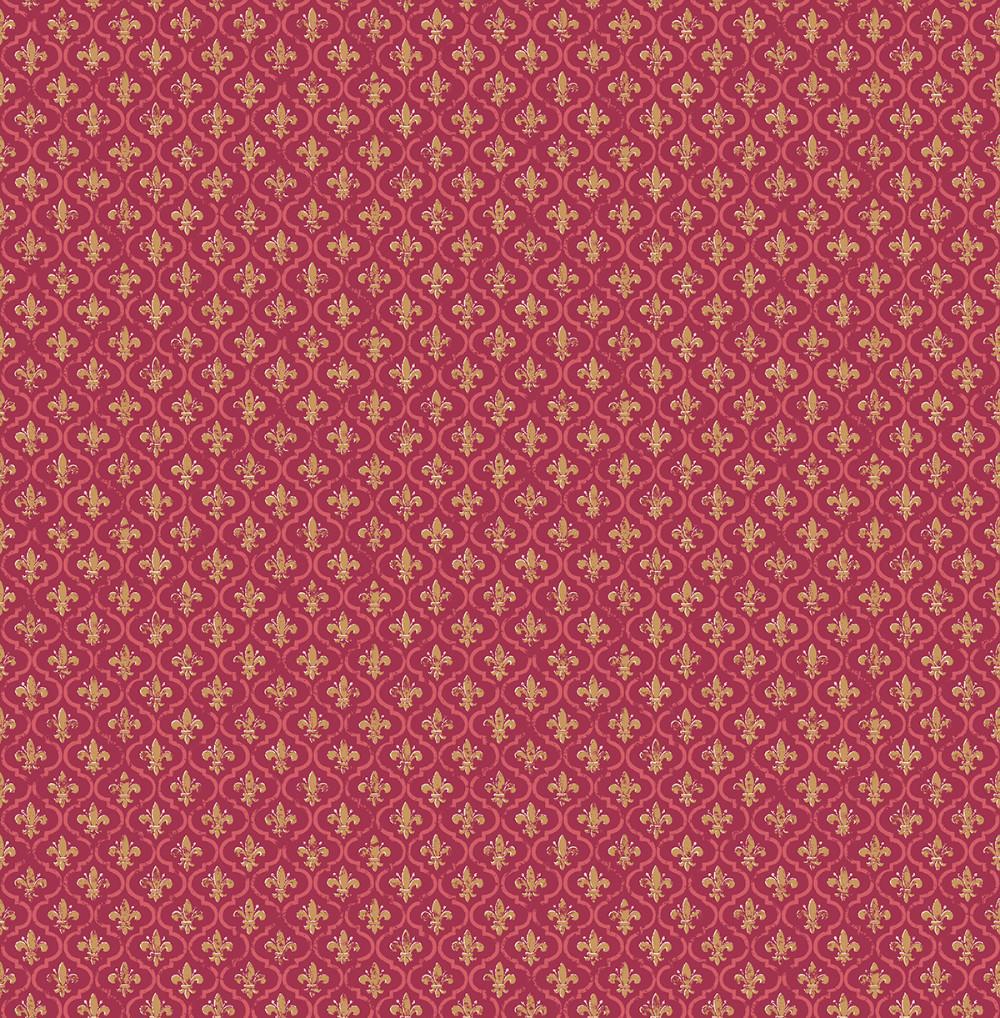 Petite Fleur de lis Wallpapers in Burgundy from the Spring Garden