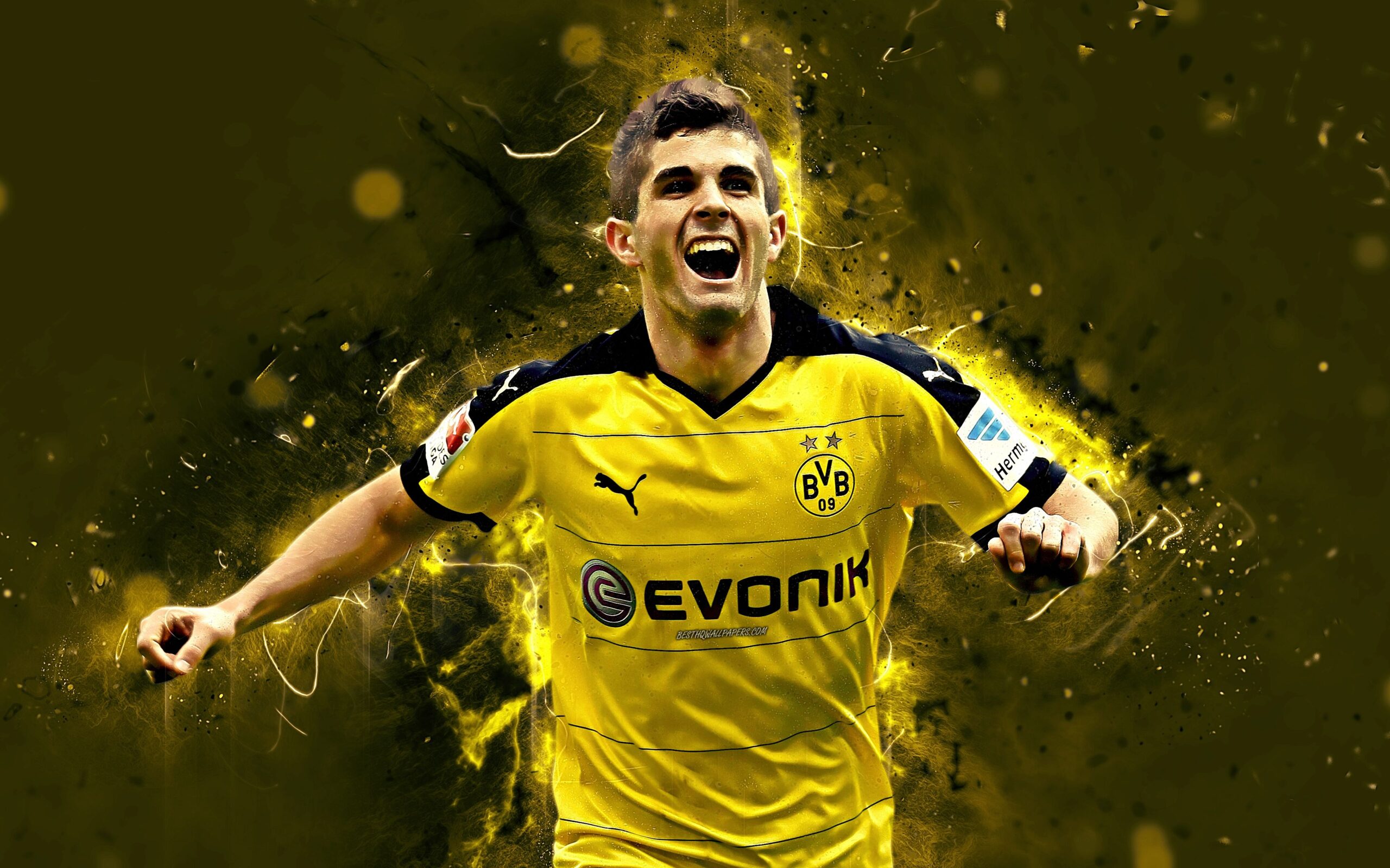 Download wallpapers 4k, Christian Pulisic, abstract art, football