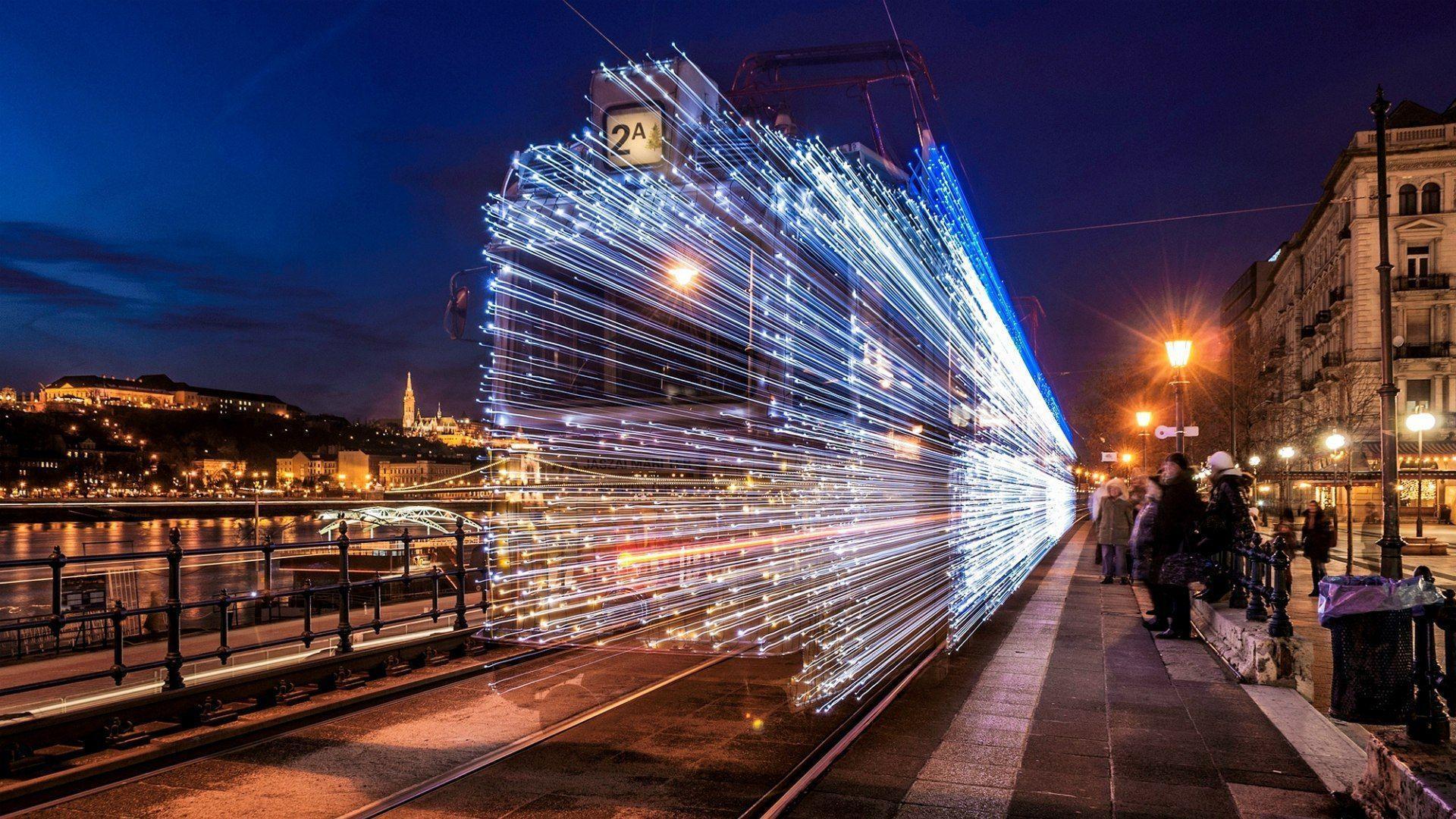 A tram stop in Budapest, Hungary wallpapers and image