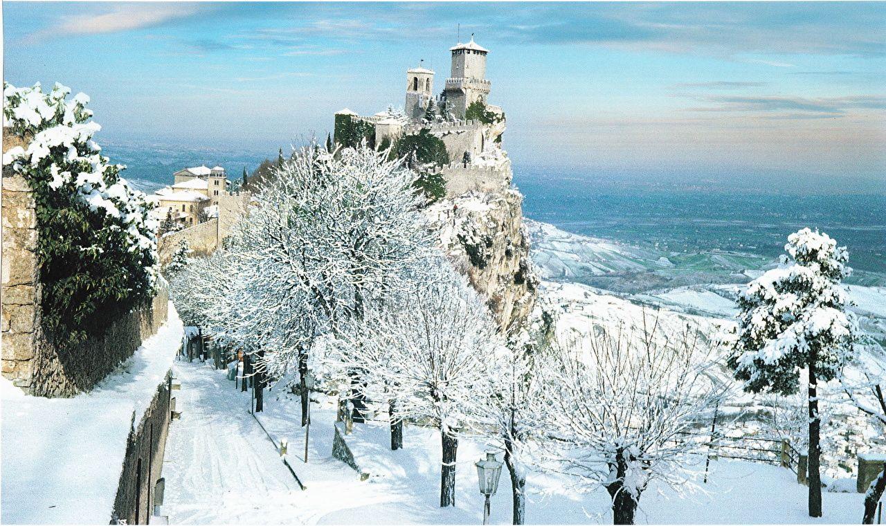 Image Fortification Republic of San Marino Winter Snow Cities