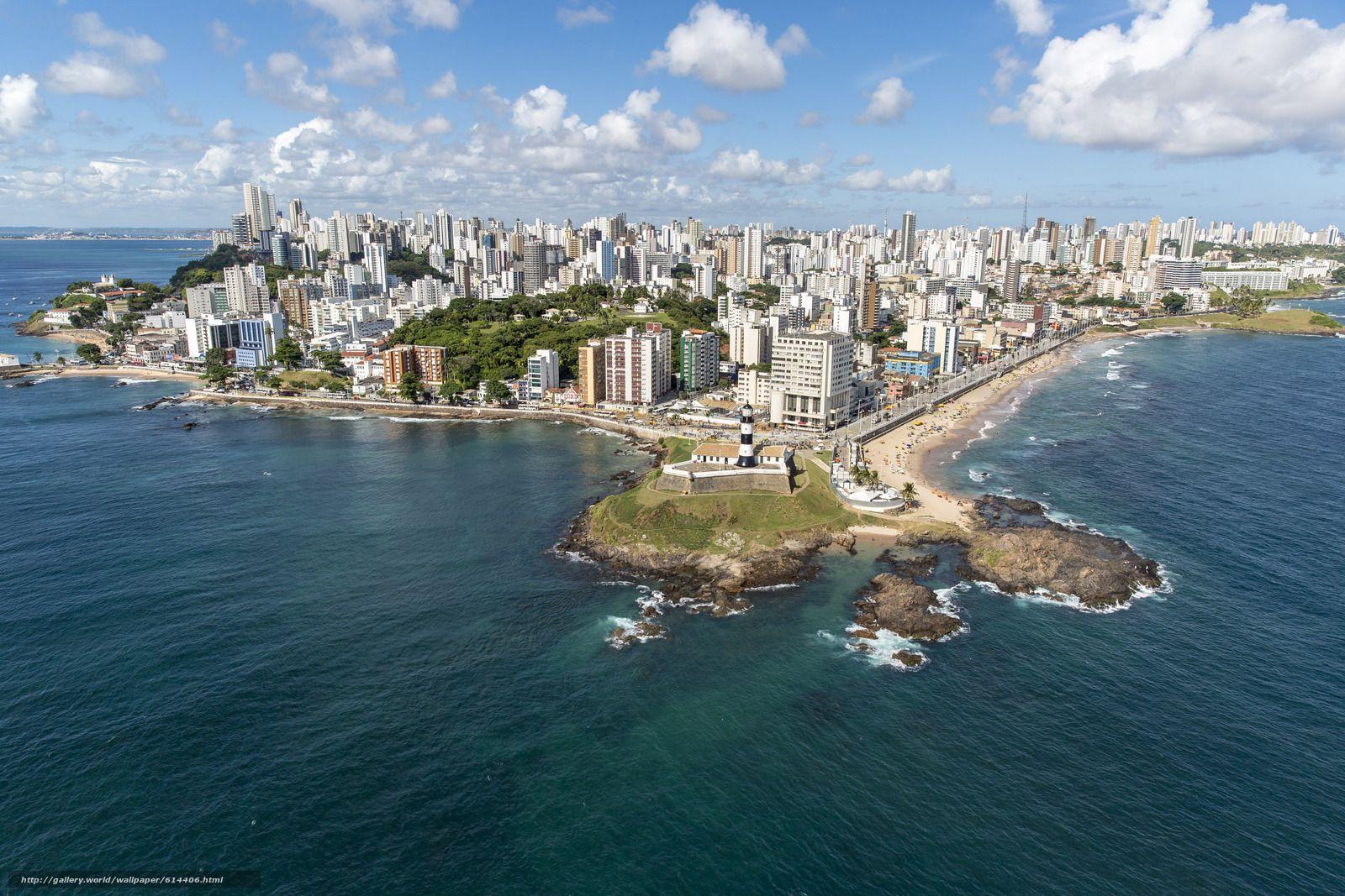 Download wallpapers Brazil, Bahia, Salvador, Farol da Barra free