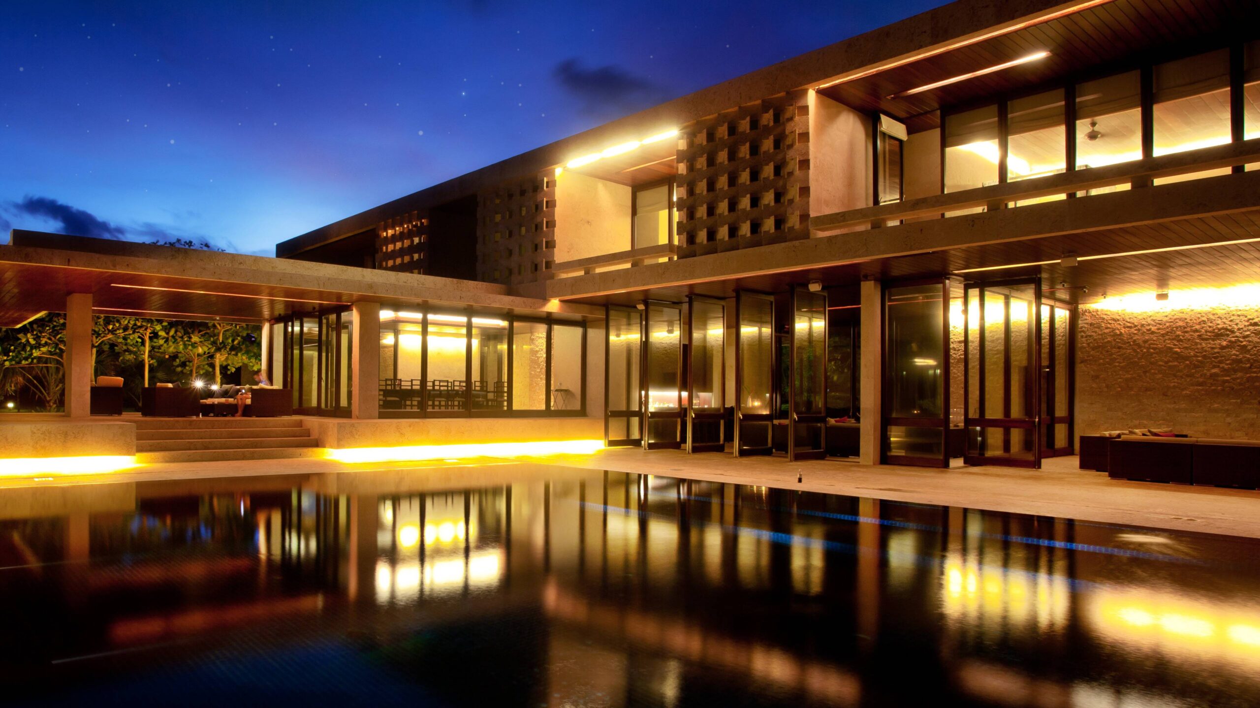 Dominican Republic, Cabrera, Casa Kimball, Nighttime Architecture