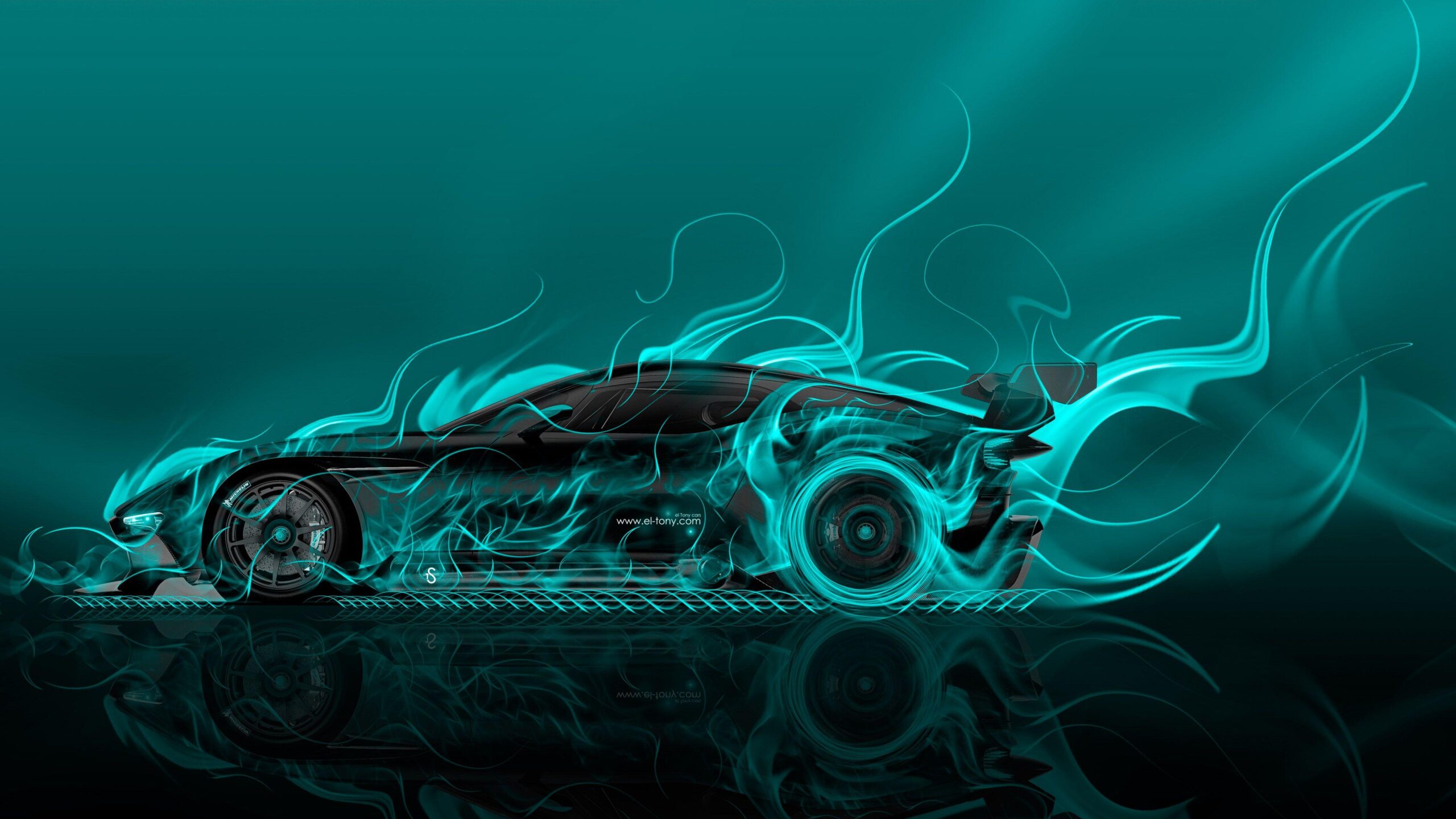 Aston Martin Vulcan Side Super Fire Abstract Car 2015 Wallpapers