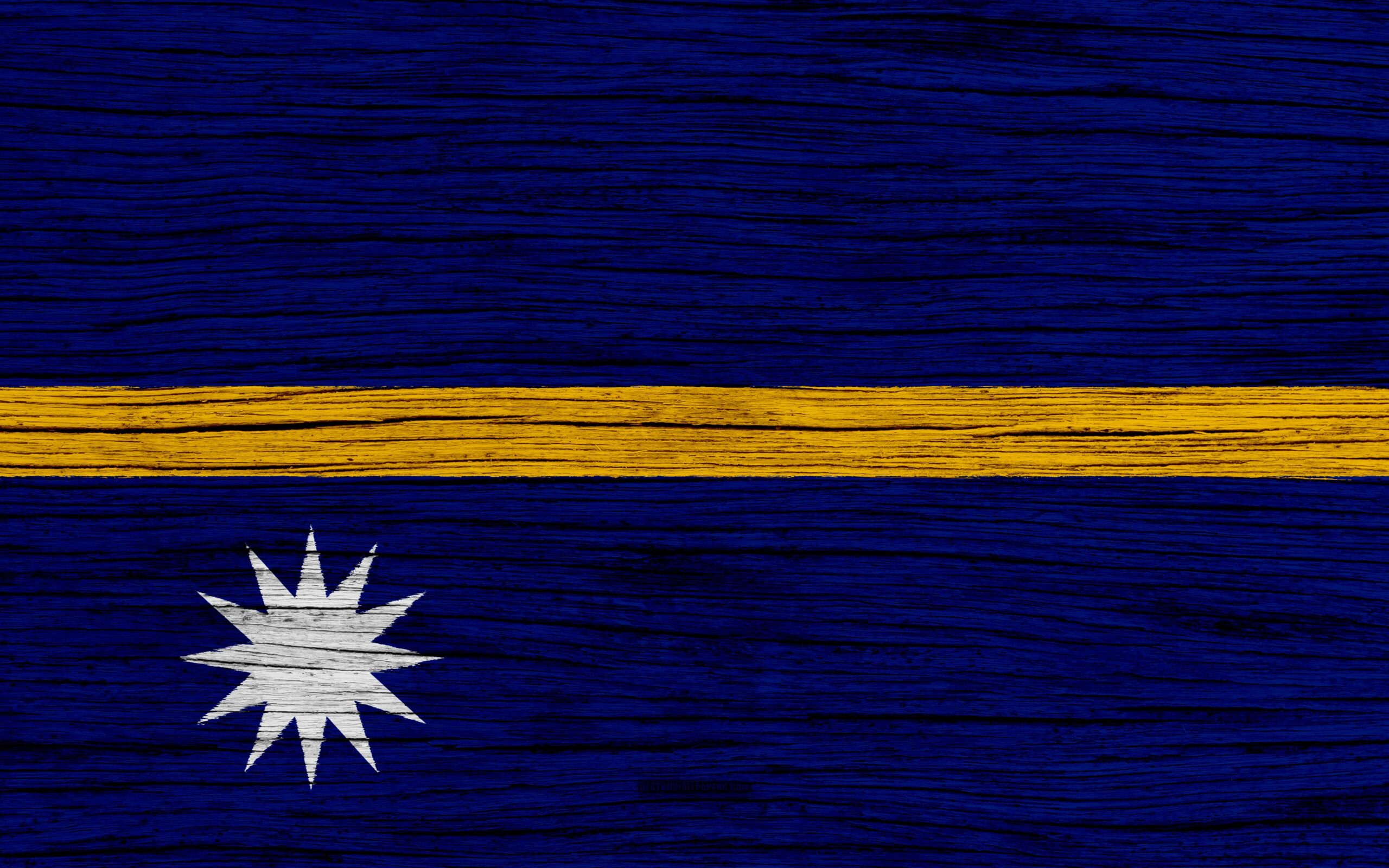Download wallpapers Flag of Nauru, 4k, Oceania, wooden texture