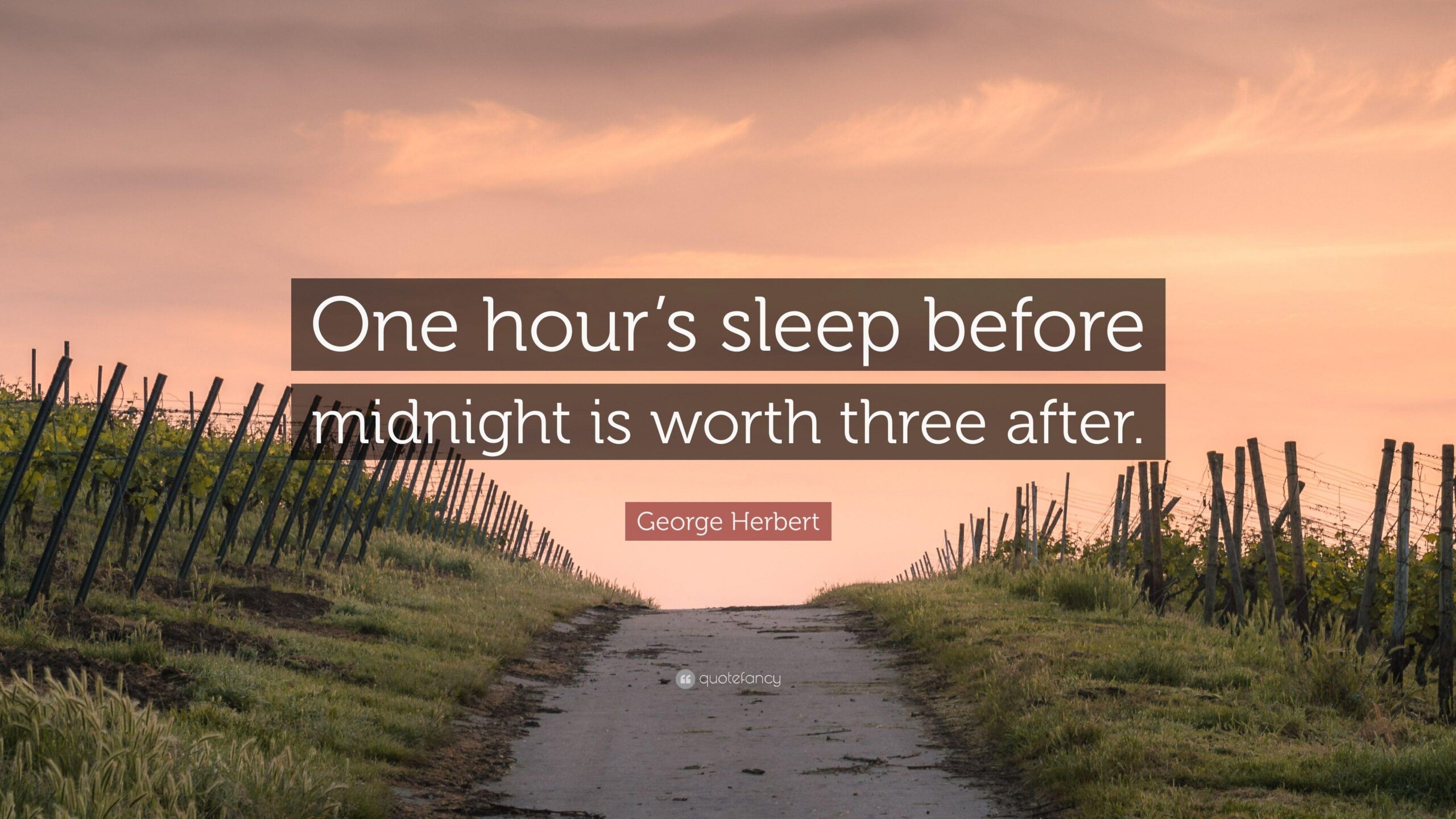 George Herbert Quote: “One hour’s sleep before midnight is