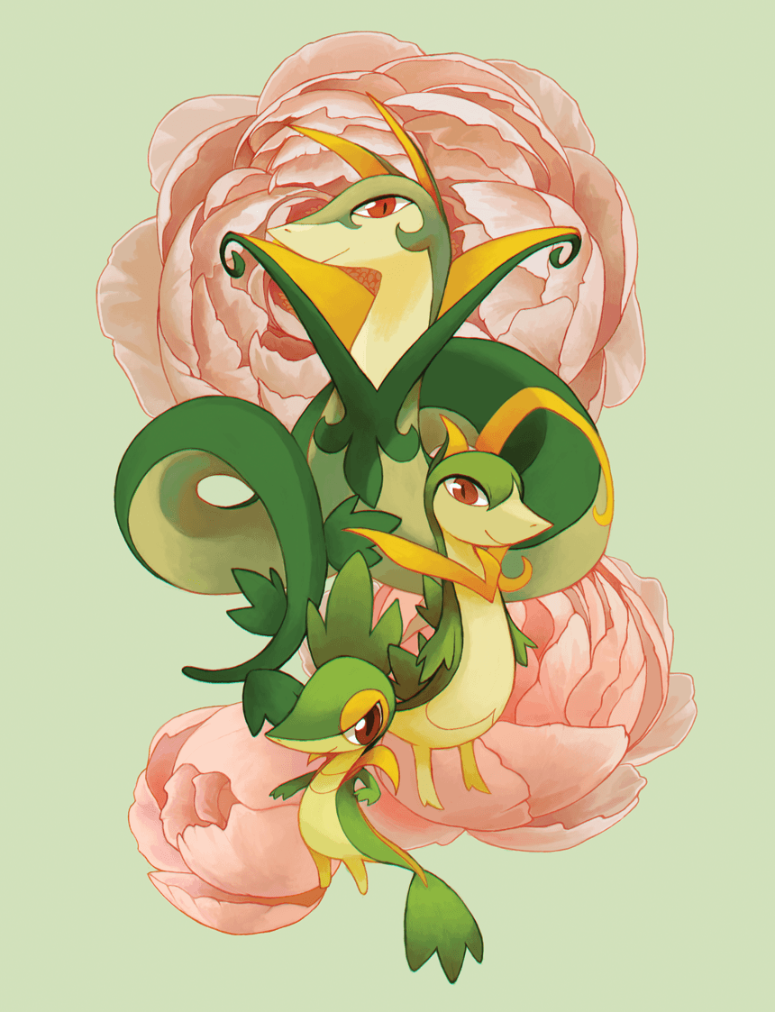 Snivy, Servine, and Serperior