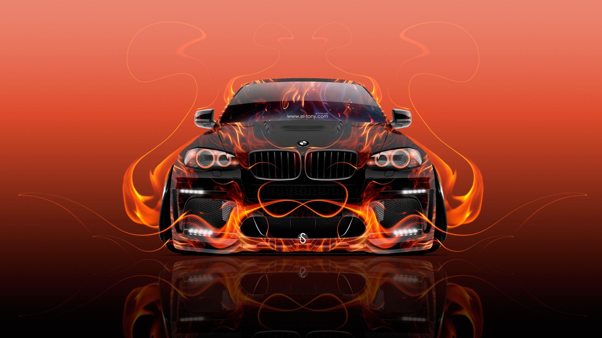 BMW X6 Front Fire Abstract Car 2015 Wallpapers el Tony Cars