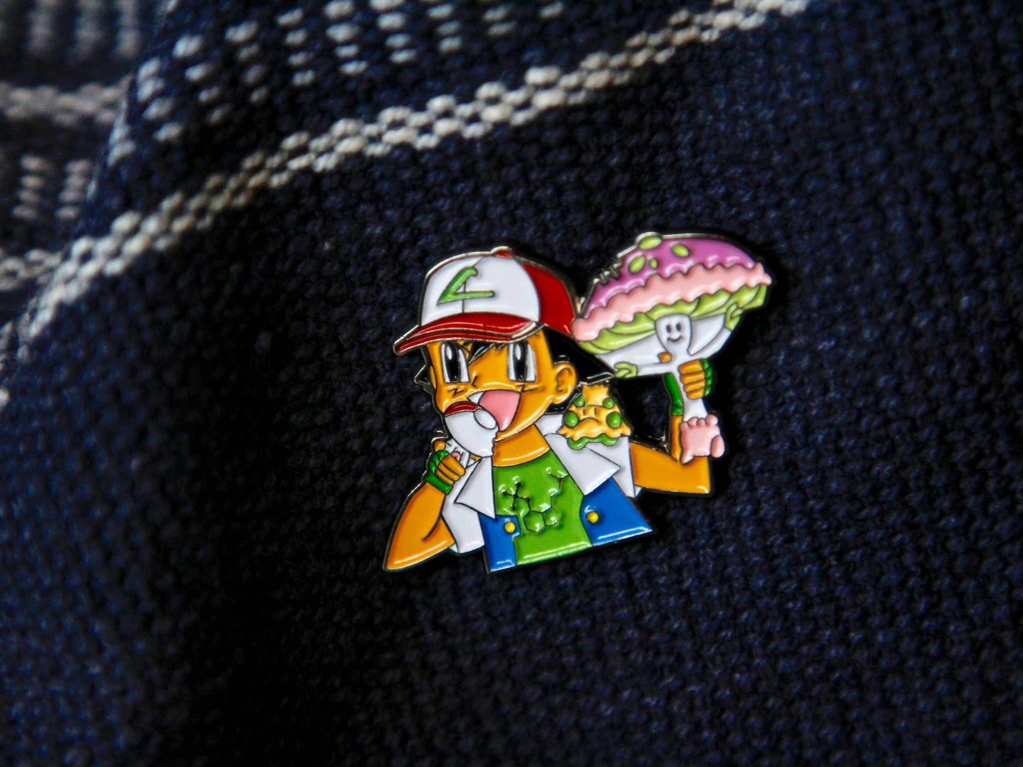 Ash Found Rare Mushroom Shiinotic Pokemon Cartoon Hat Pin