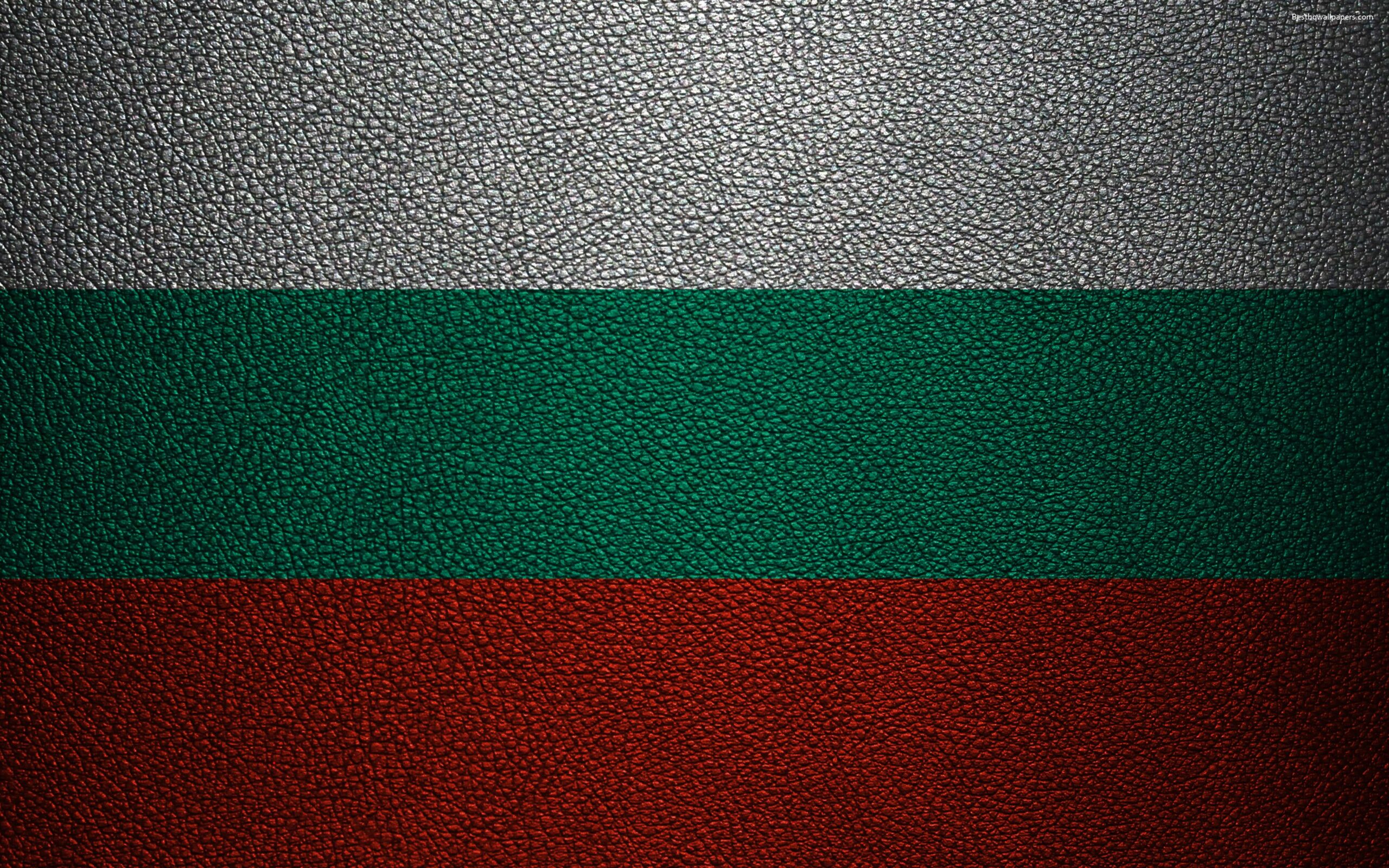 Download wallpapers Flag of Bulgaria, 4k, leather texture, Bulgarian