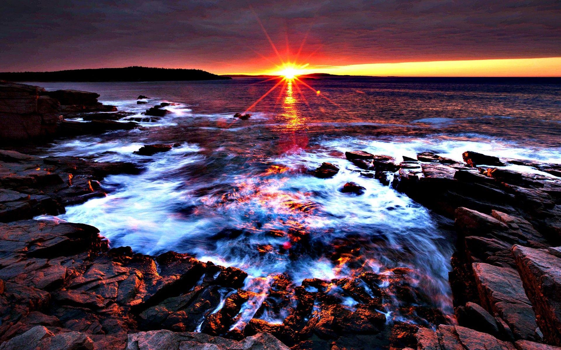 Sunset At Acadia National Park Maine Desktop Backgrounds 597548