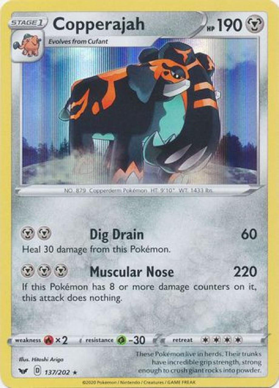 Pokemon Sword and Shield Single Card Rare Holo Copperajah 137