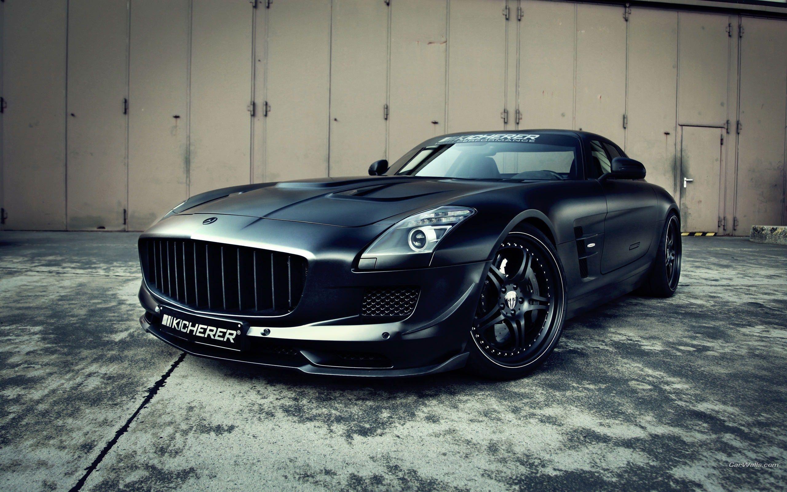 Mercedes Benz SLS 63 AMG Supercharged GT Black Matte HD Wallpapers