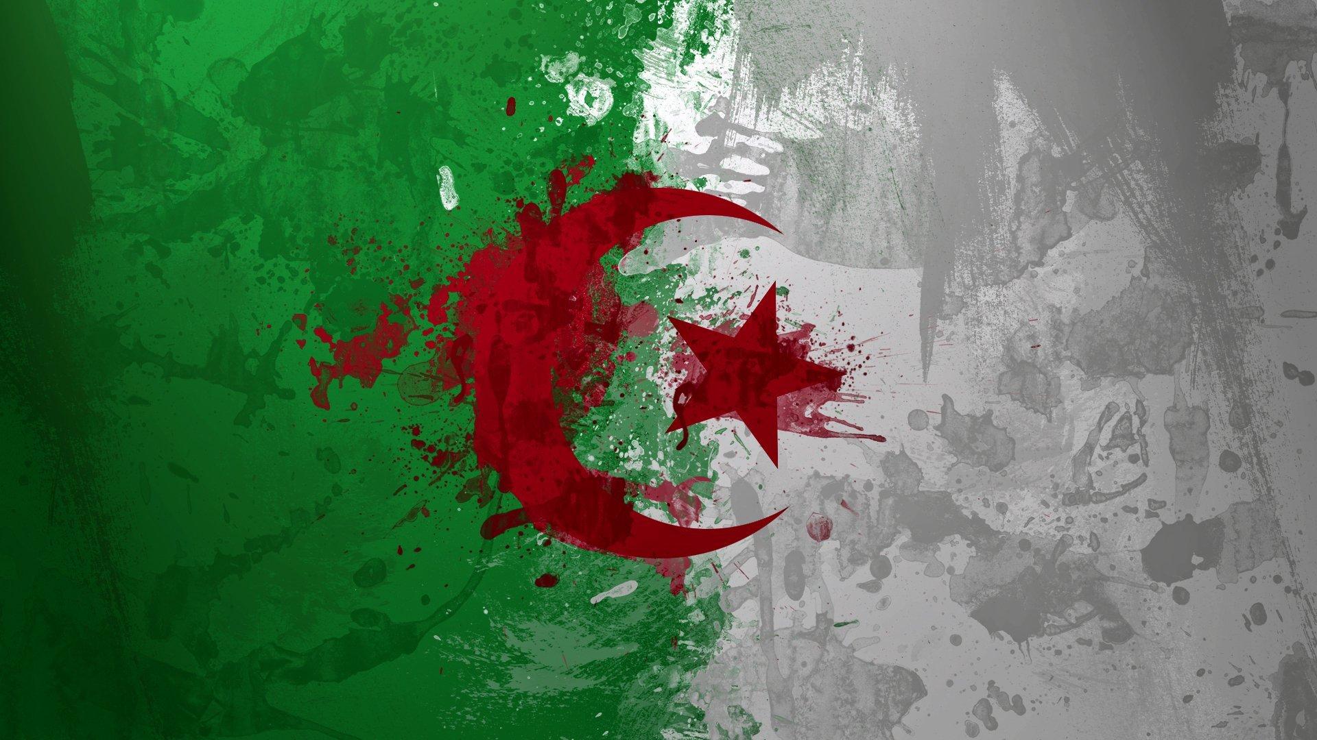 algeria flag paint HD wallpapers